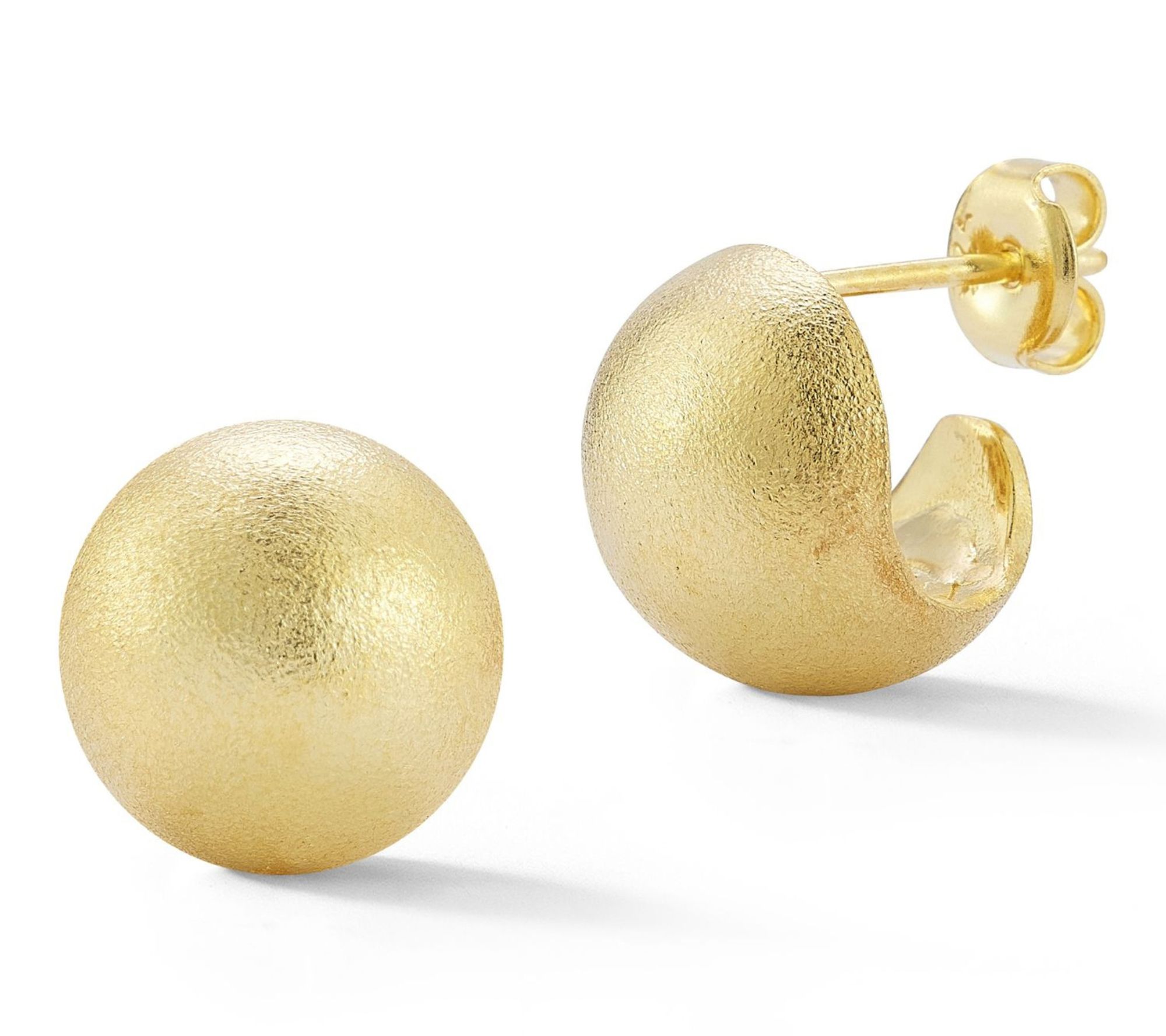 Sterlina Silver Satin Round Hoop Earrings, Sterling