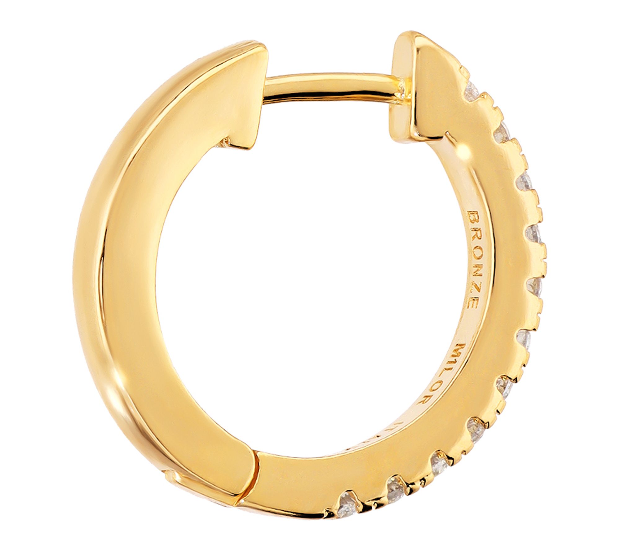 Diamonique x Bronzo Italia Mini Round Hoop Earrings
