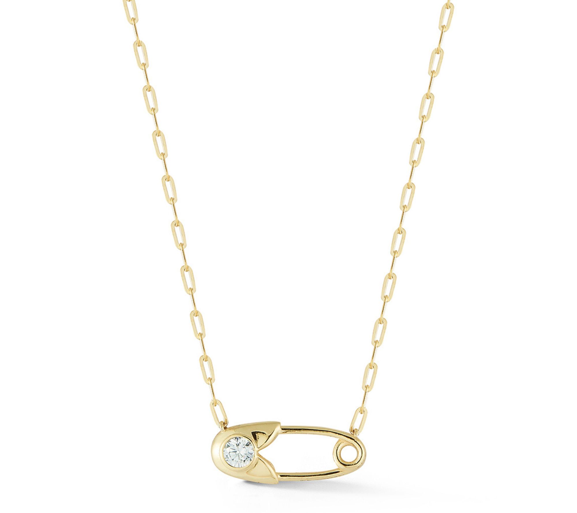 Sterlina Silver Safety Pin Necklace, Sterling