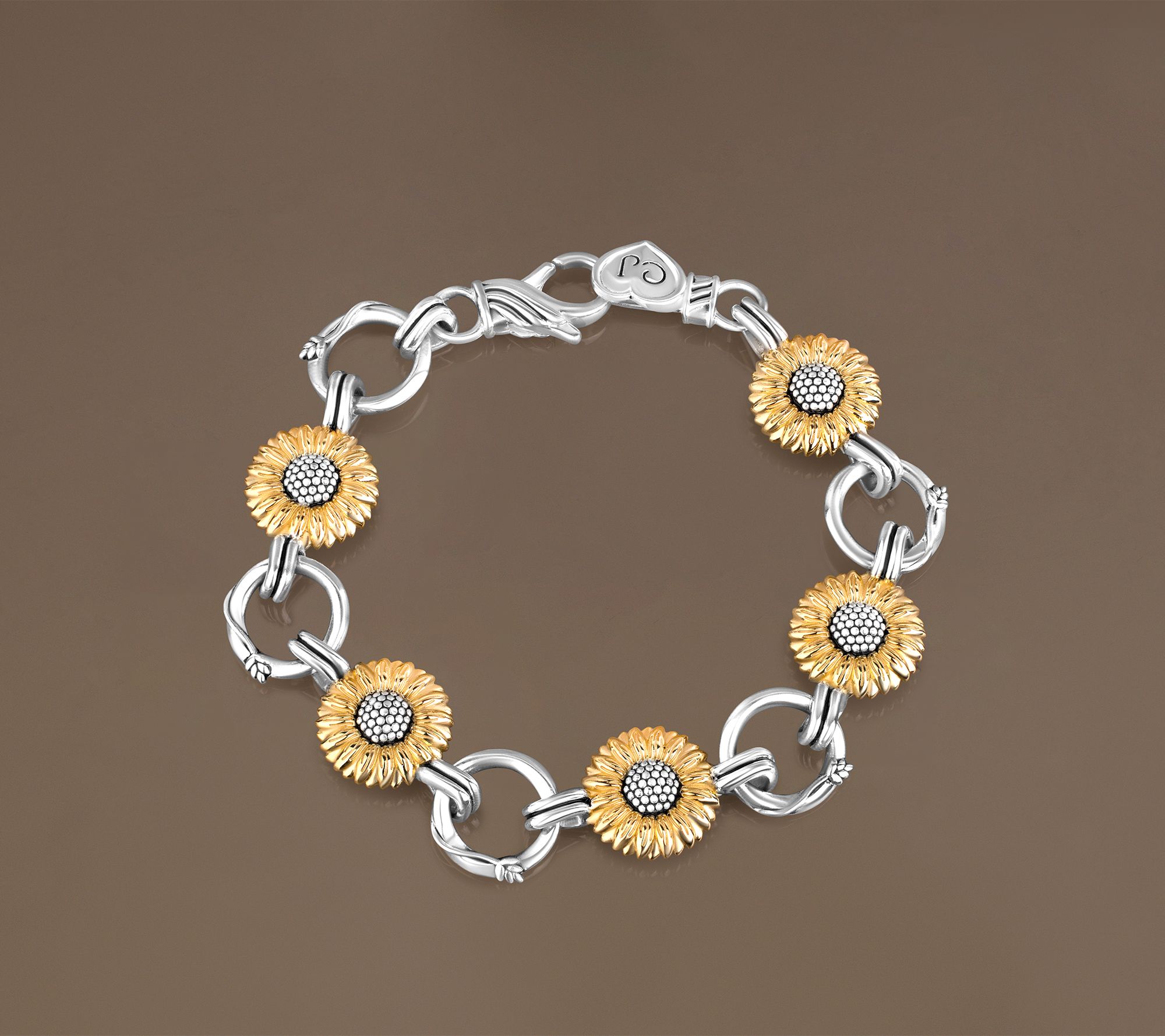 Christian James by Scott Grimes Two-Tone Suower Bracelet 16.9g