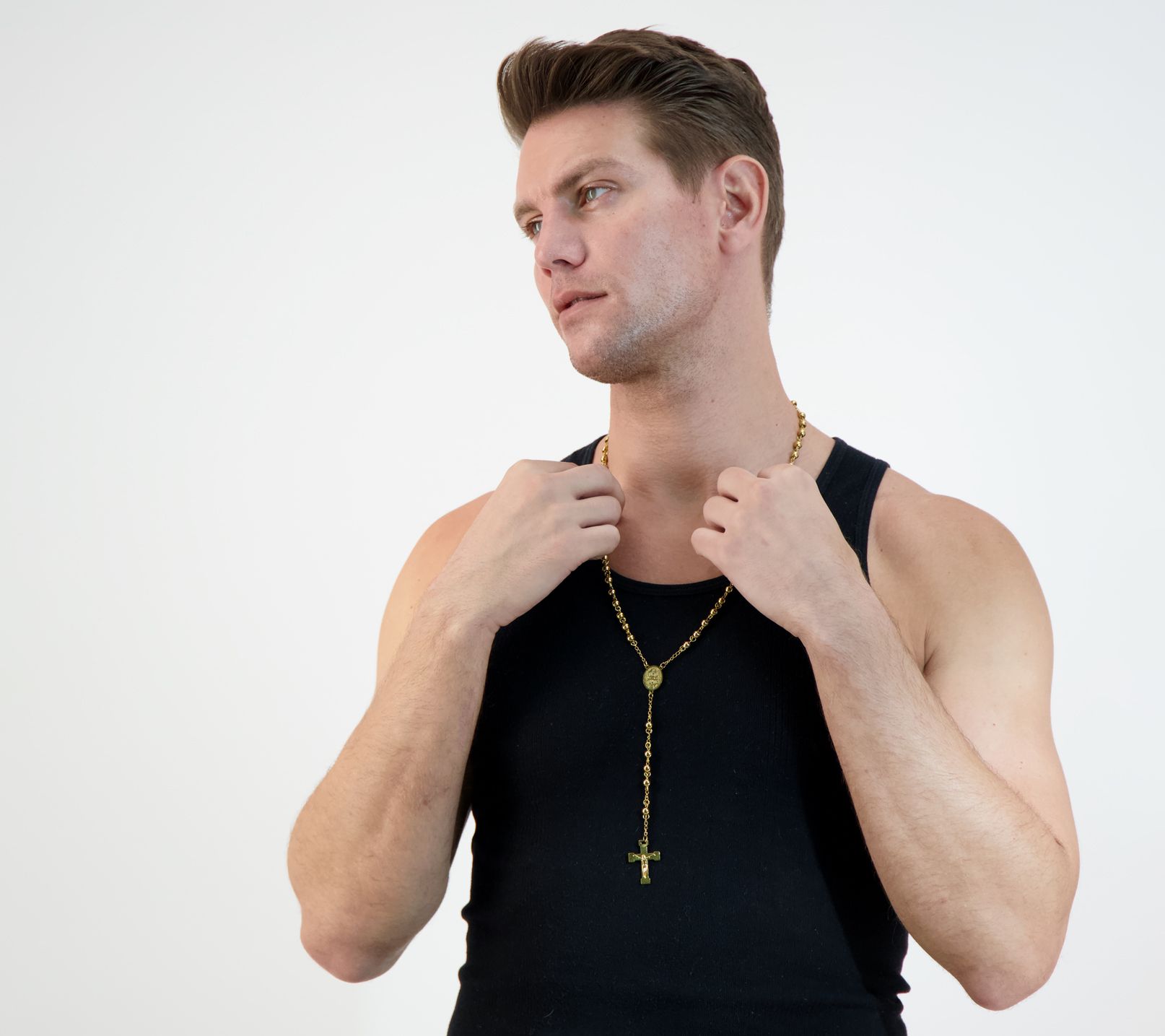 Steel by Design 18K Plated Rosary Necklace