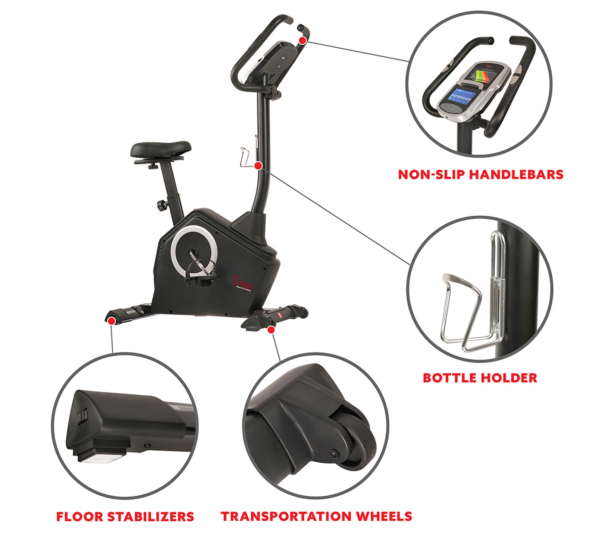 Sunny Health & Fitness Programmable Upright Bike