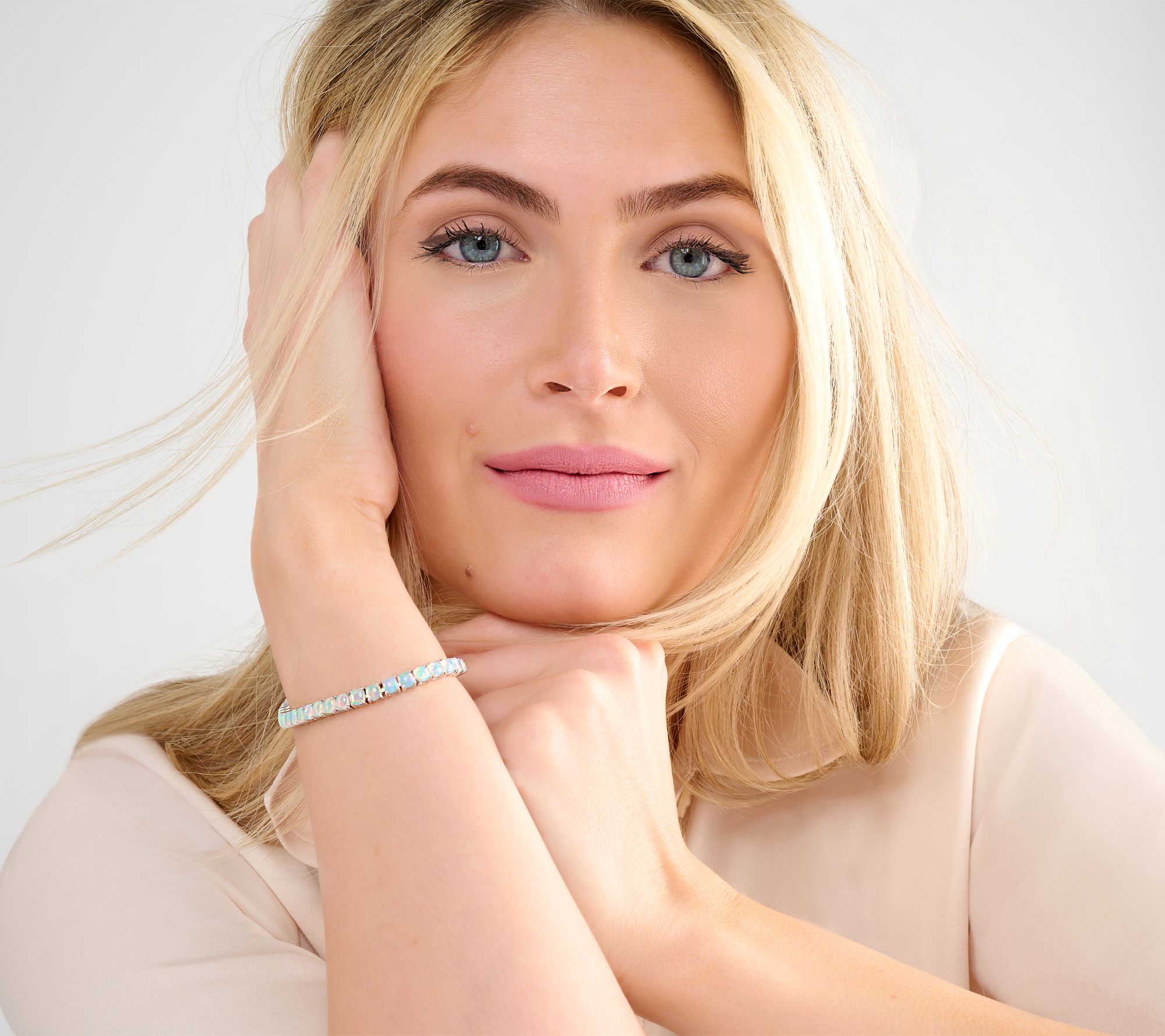 Affinity Gems Cushion Cut Gemstone Tennis Bracelet, Sterling Silver