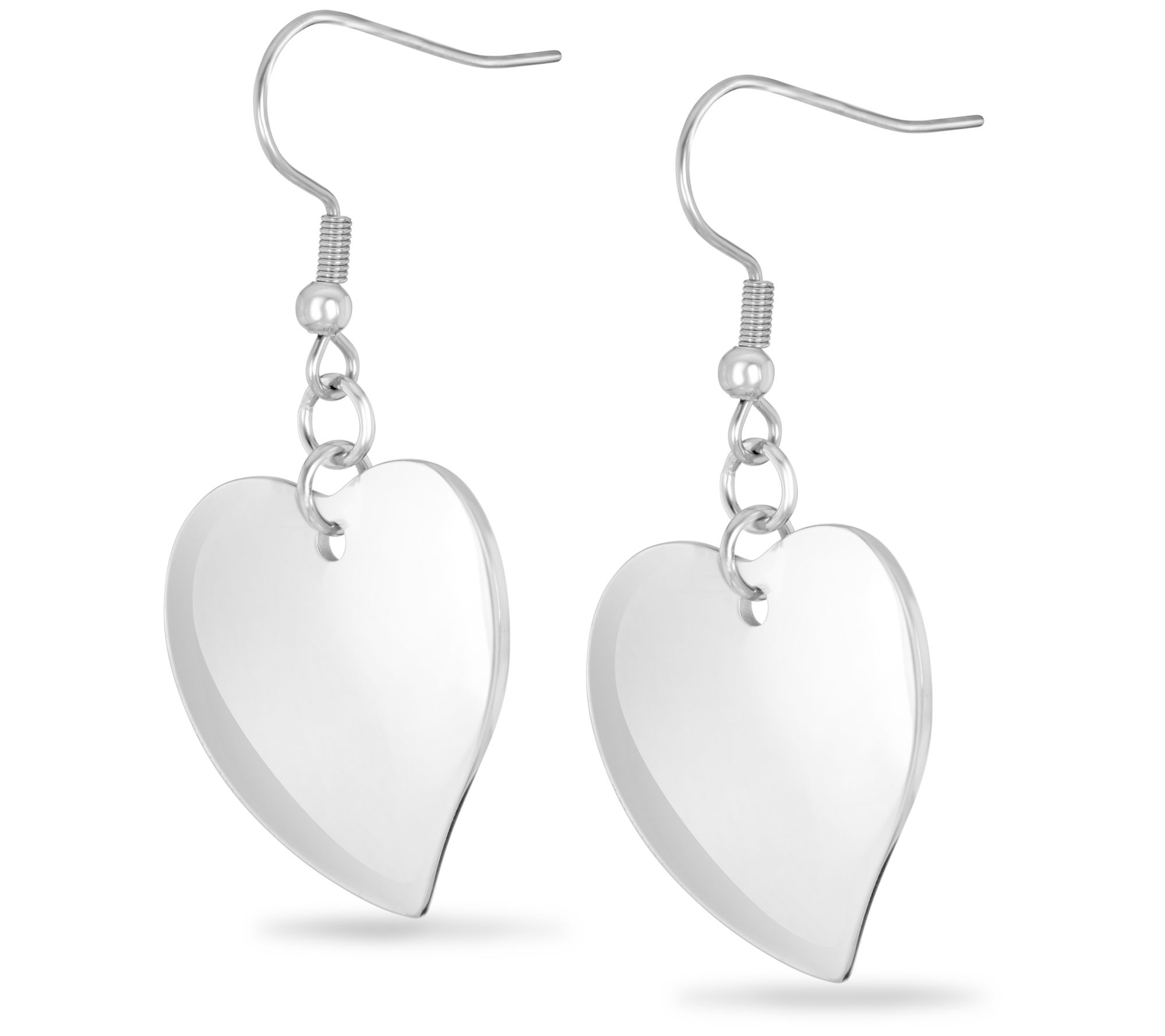 Steel by Design Polished Heart Dangle Earrings