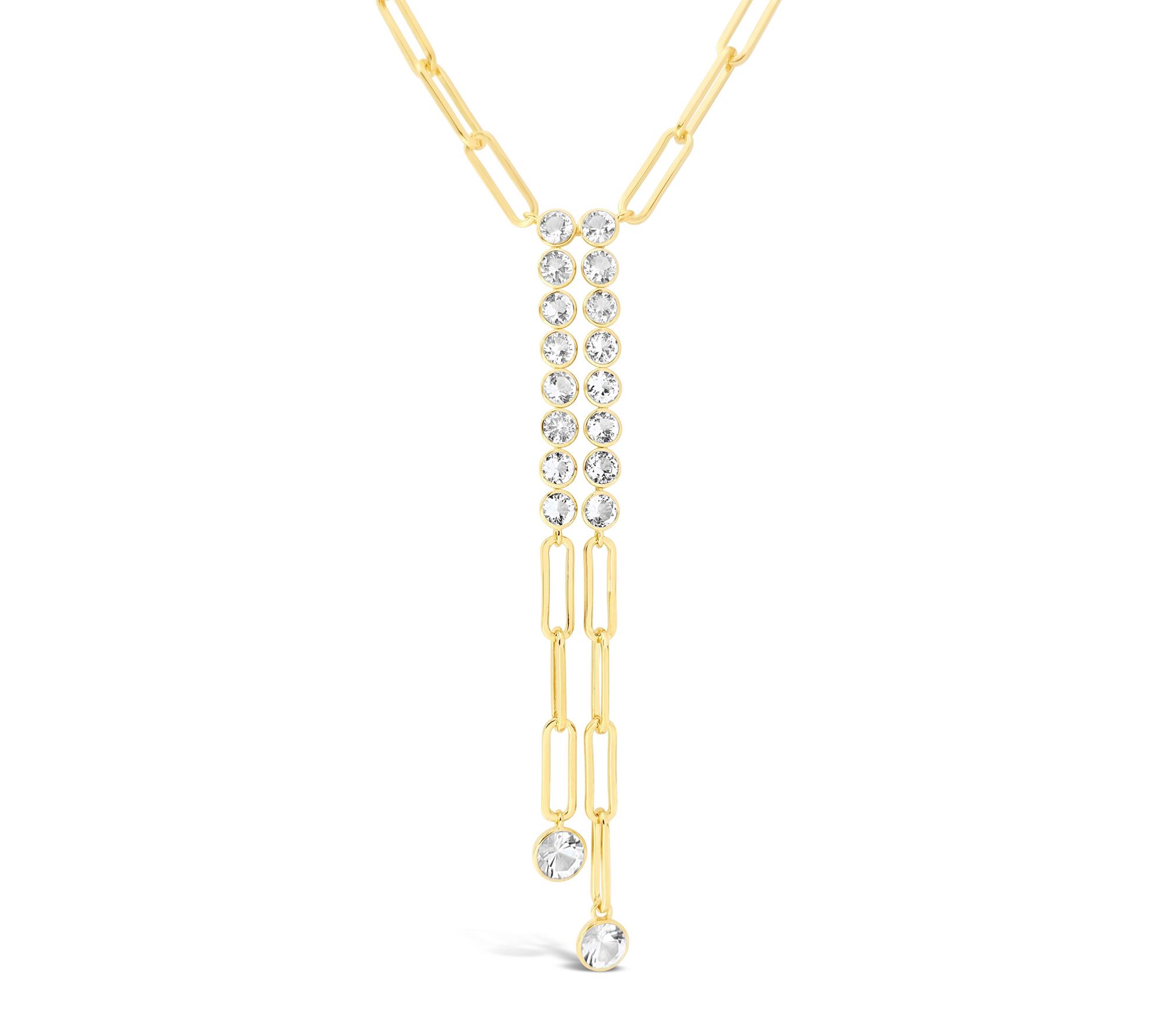 Elyse Ryan 14K Gold Clad White Topaz Sloane Necklace