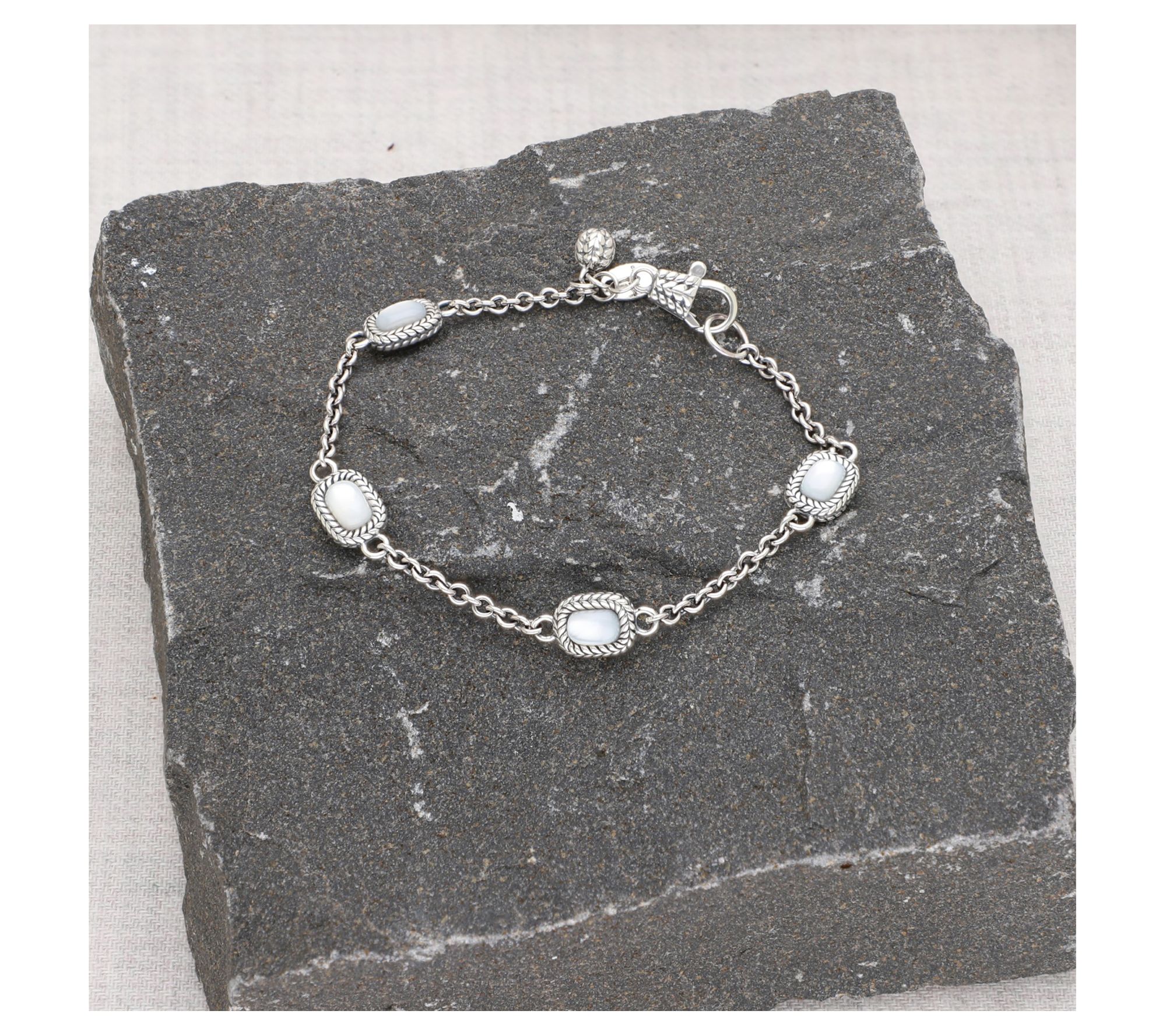 Tiffany Kay Silver Herringbone Gemstone StationBracelet