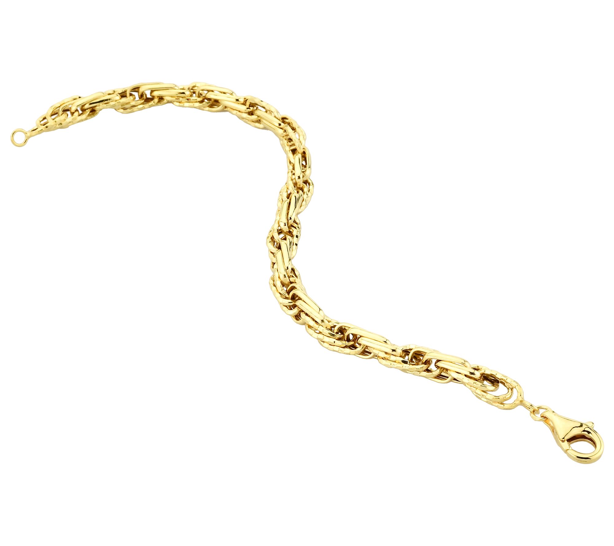 Adorna 14K Gold Interlocking Oval Link Bracelet