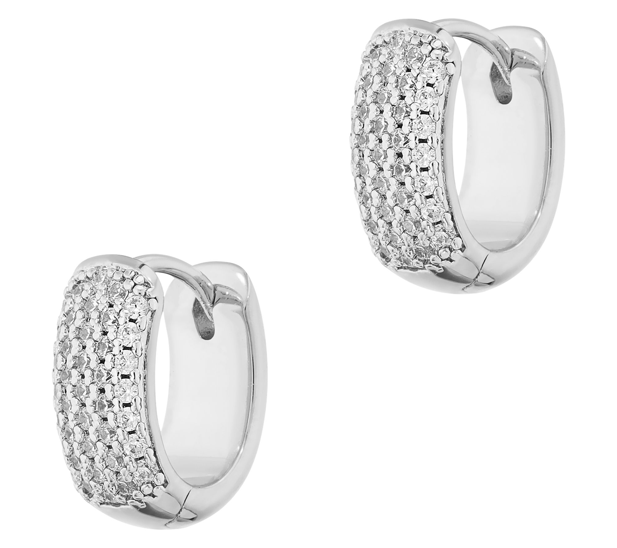 Diamonique x Bronzo Italia Oval Huggies Hoop Earrings