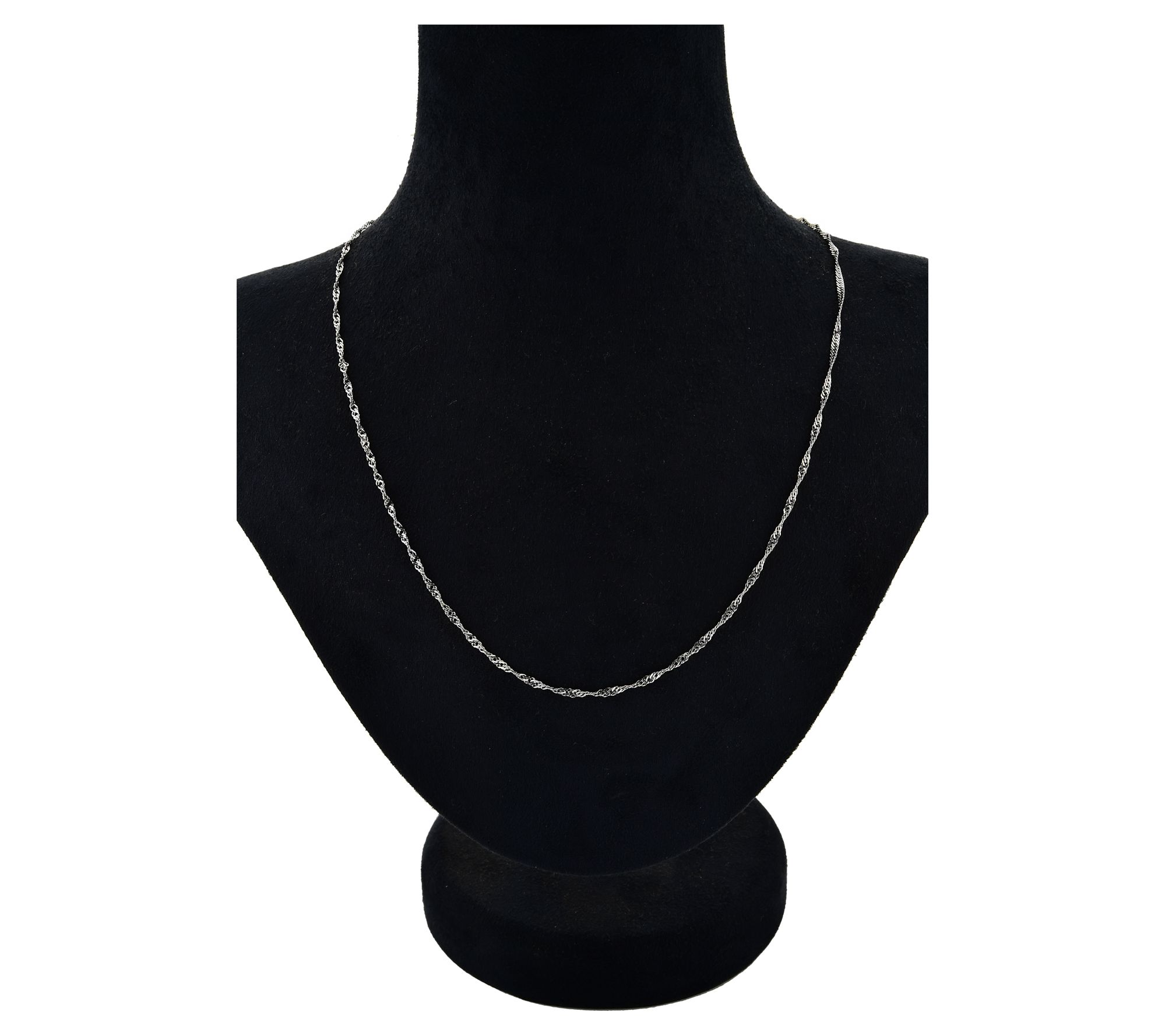 Silver Style 1.7mm Solid Singapore Chain Necklace, Sterling