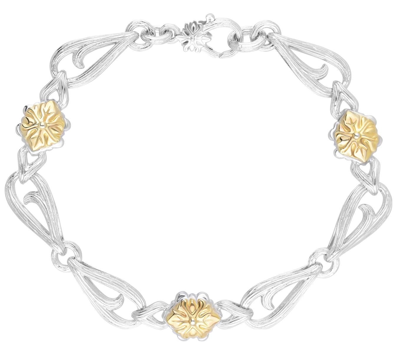 Ariva Sterling Silver & 18K Gold Clad Ac anthus Bracelet