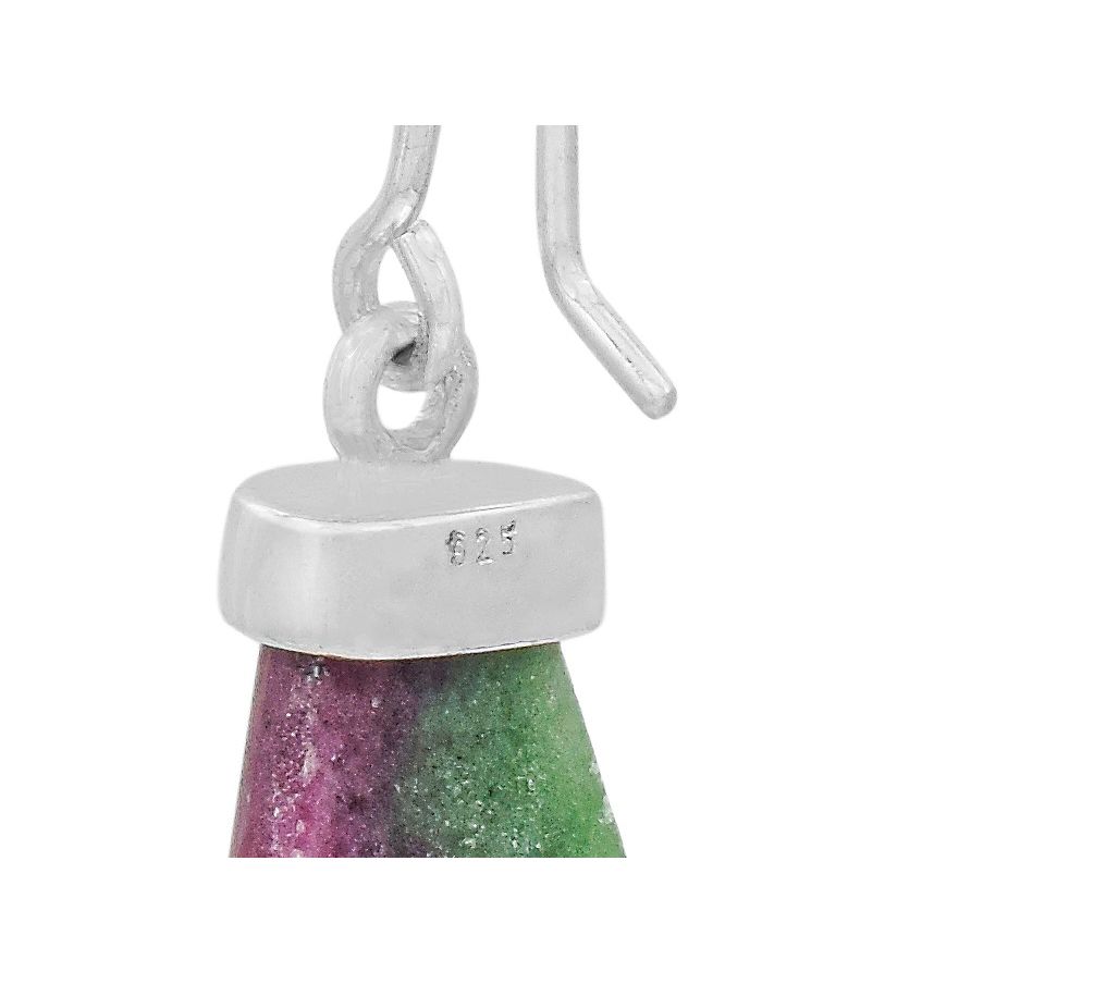 Affinity Gems Ruby Zoisite Dangle Earrings, Sterling