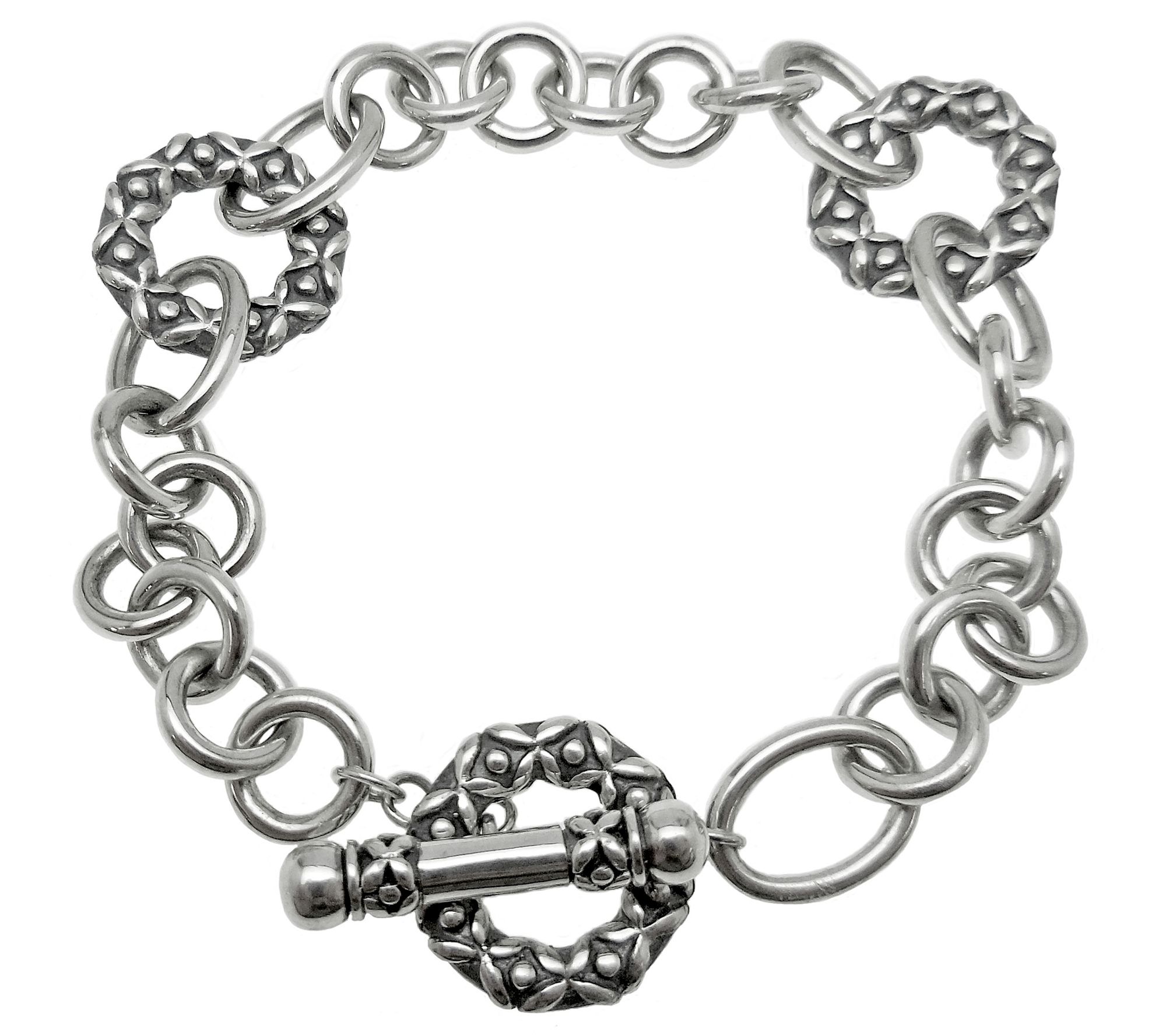 Sterling Silver Station Link Bracelet