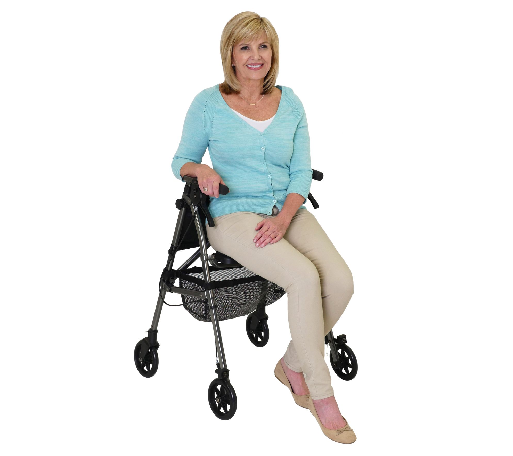 Stander Wonder Rollator Plus with Side Pouches
