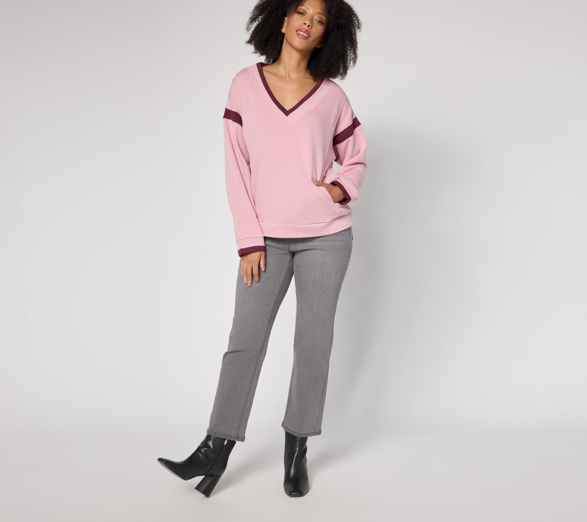 RM Studio x Rebecca Minkoff Varsity V-Neck Sweatshirt