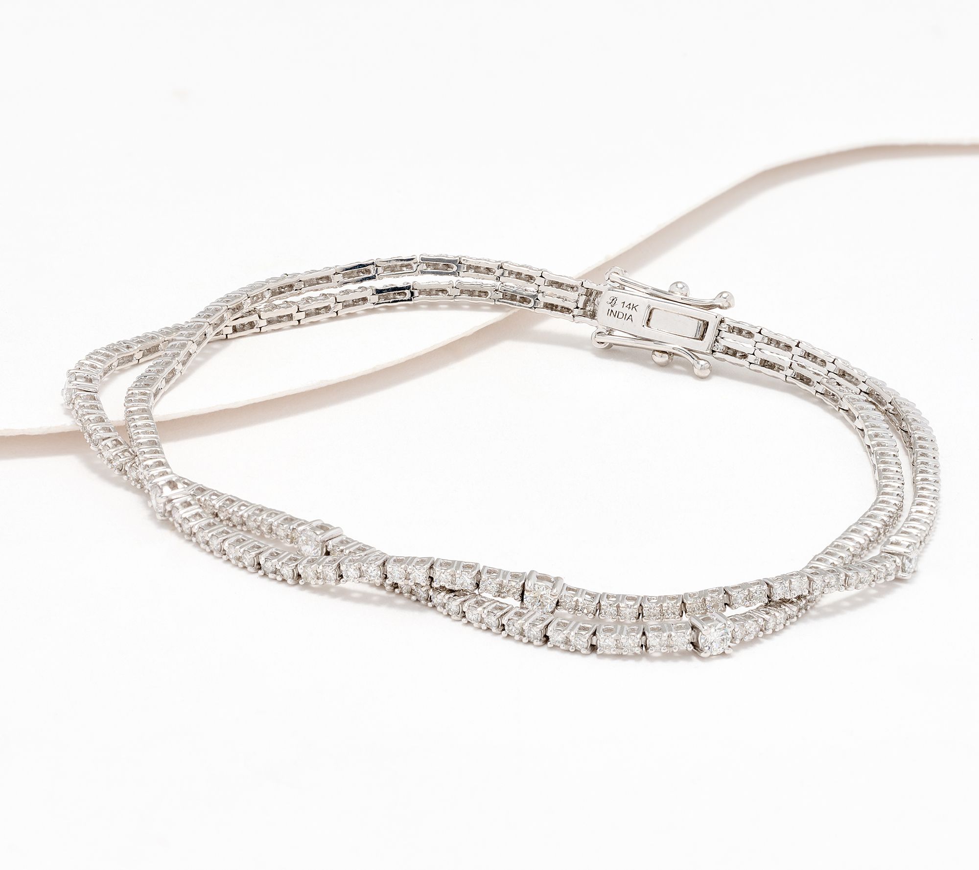 Affinity Diamonds Station Layered 1.50 cttw Bracelet, 14K