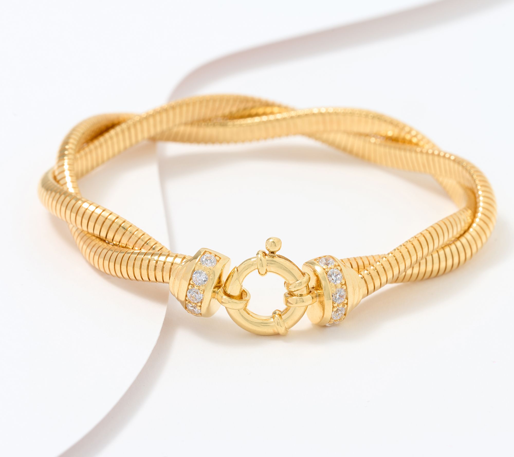 Diamonique Italia Tubogas Twisted Bracelet, Sterling Silver