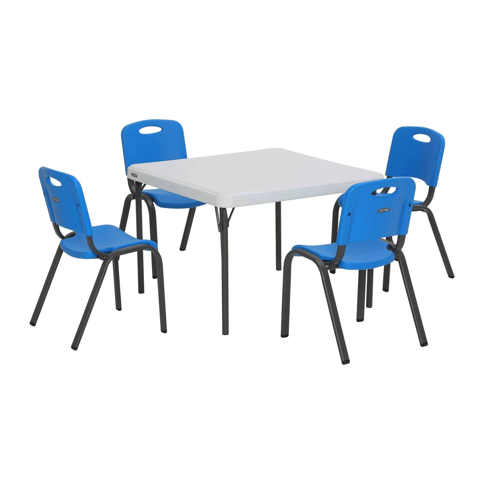 Lifetime Kids Table and Chairs Pack of 5 Blue