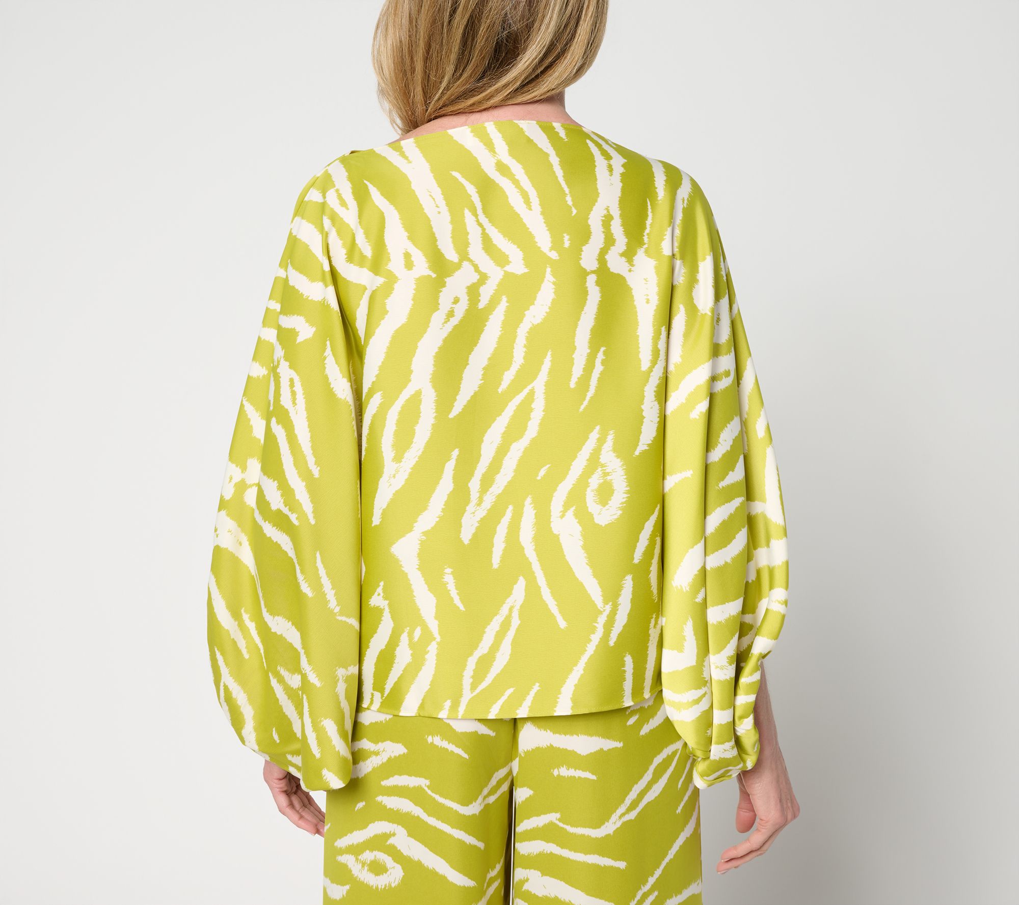 Carla Rockmore Collection Dolman Sleeve Boatneck Satin Blouse