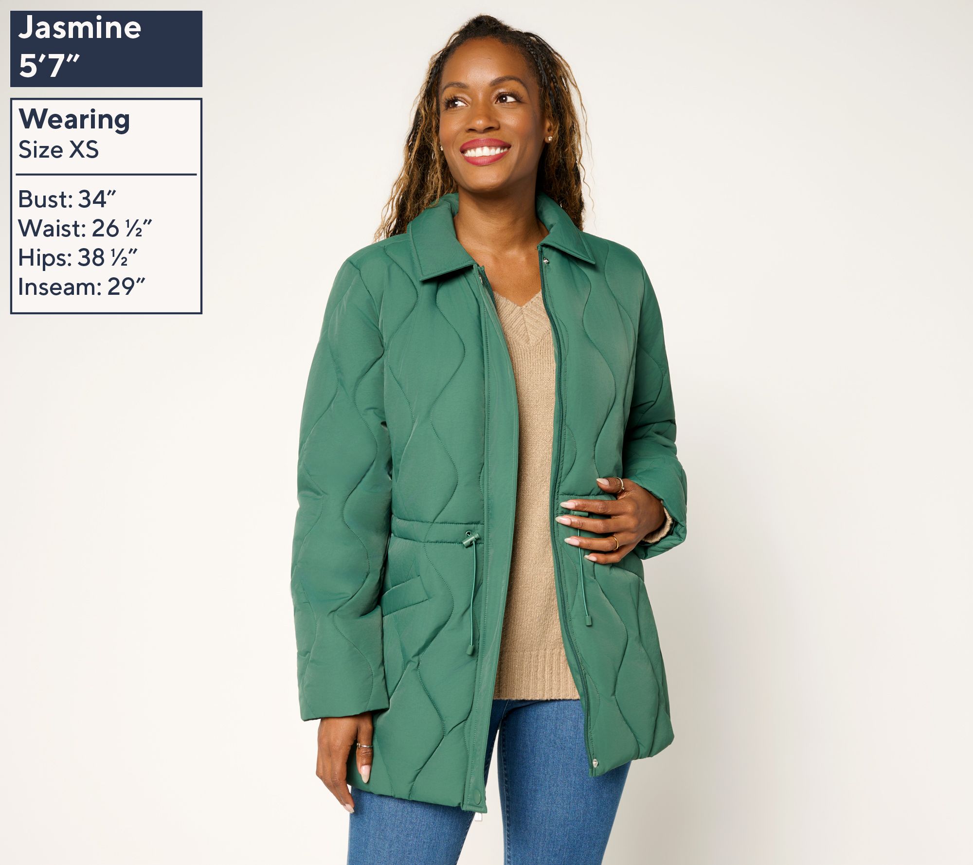 Susan Graver Quilted Cinch Waist Jacket