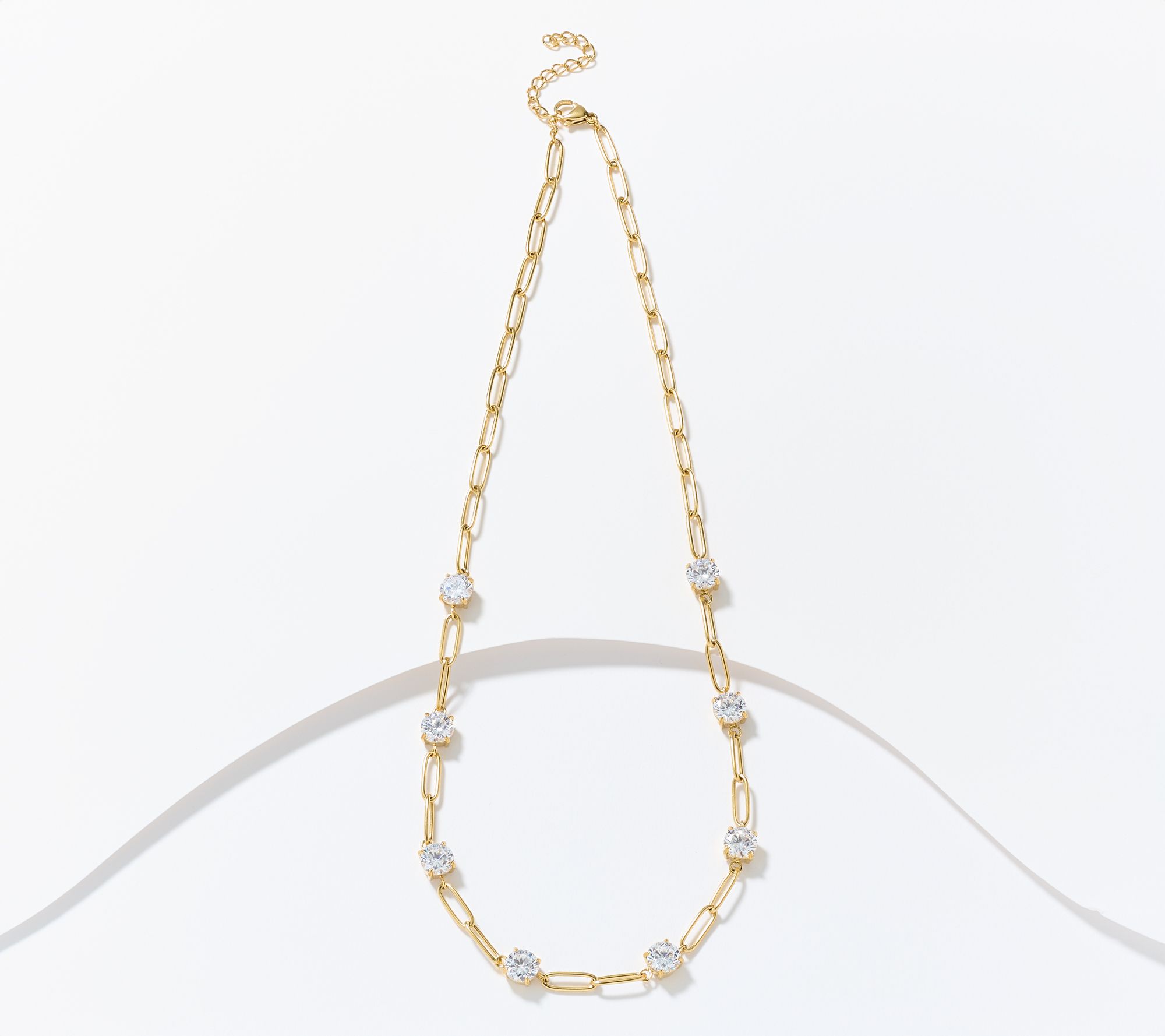 Steel by Diamonique Station & Link Necklace