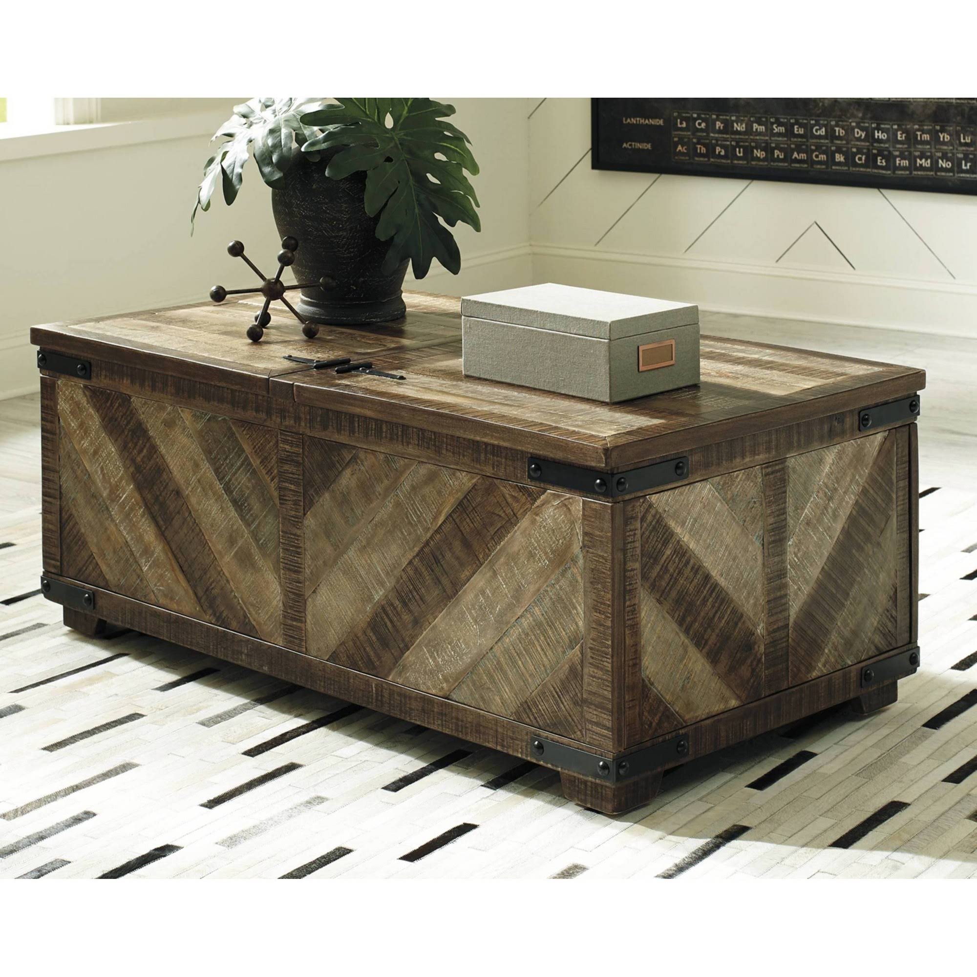 Ashley Cordayne - Rustic Brown - Cocktail Table with Storage