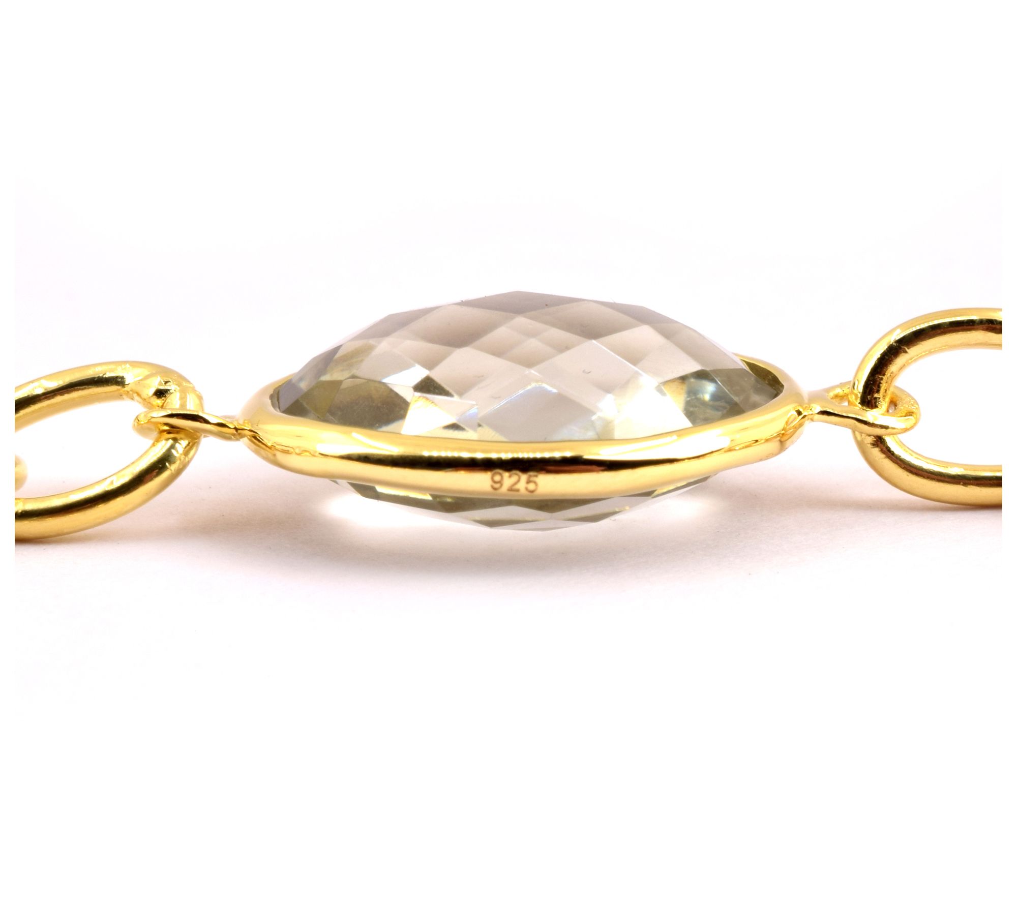 Affinity Gems Prasiolite Bracelet, 14K Gold Plated