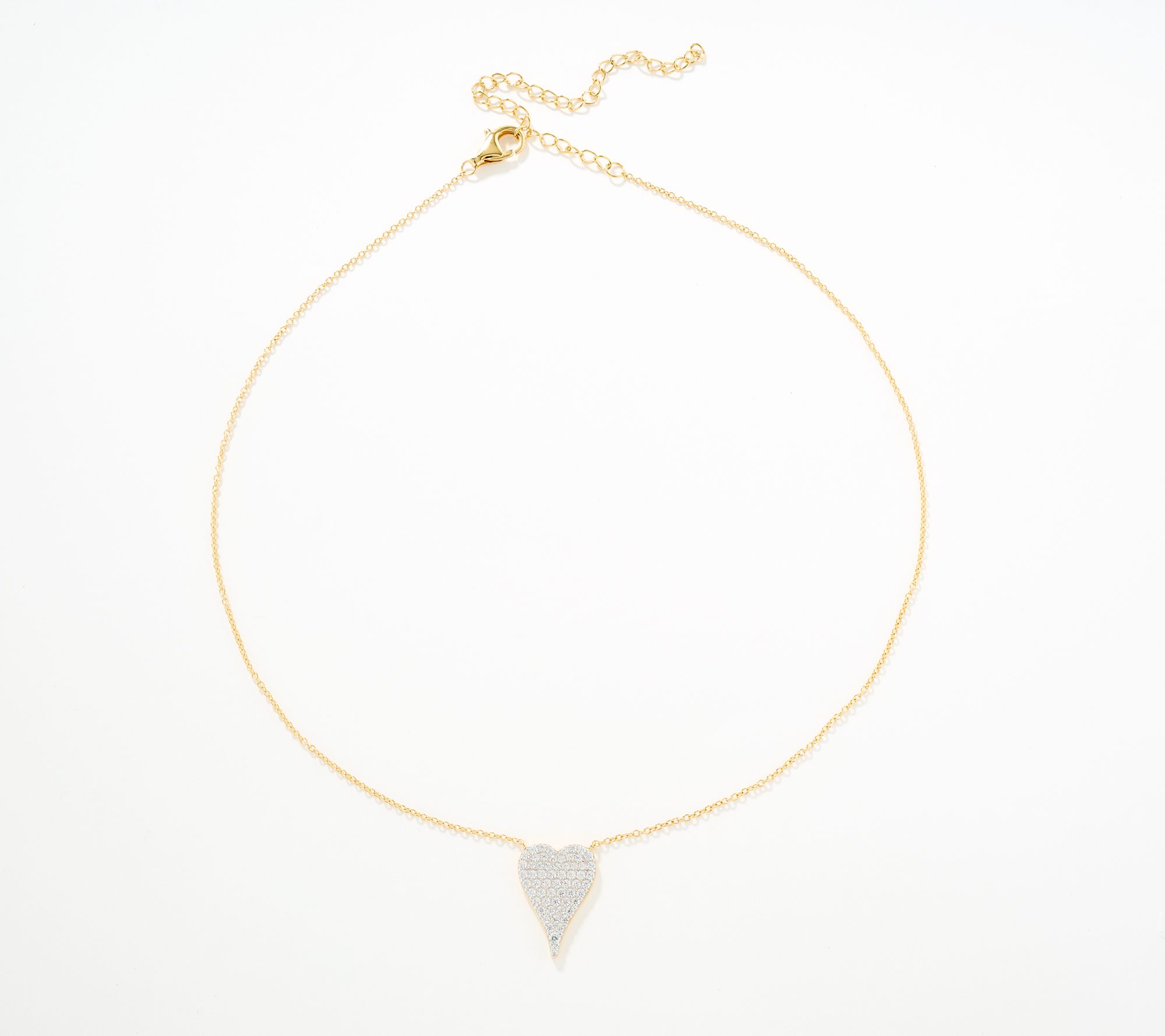 Diamonique x Jennifer Miller Boxed Pave Heart Necklace, Sterl