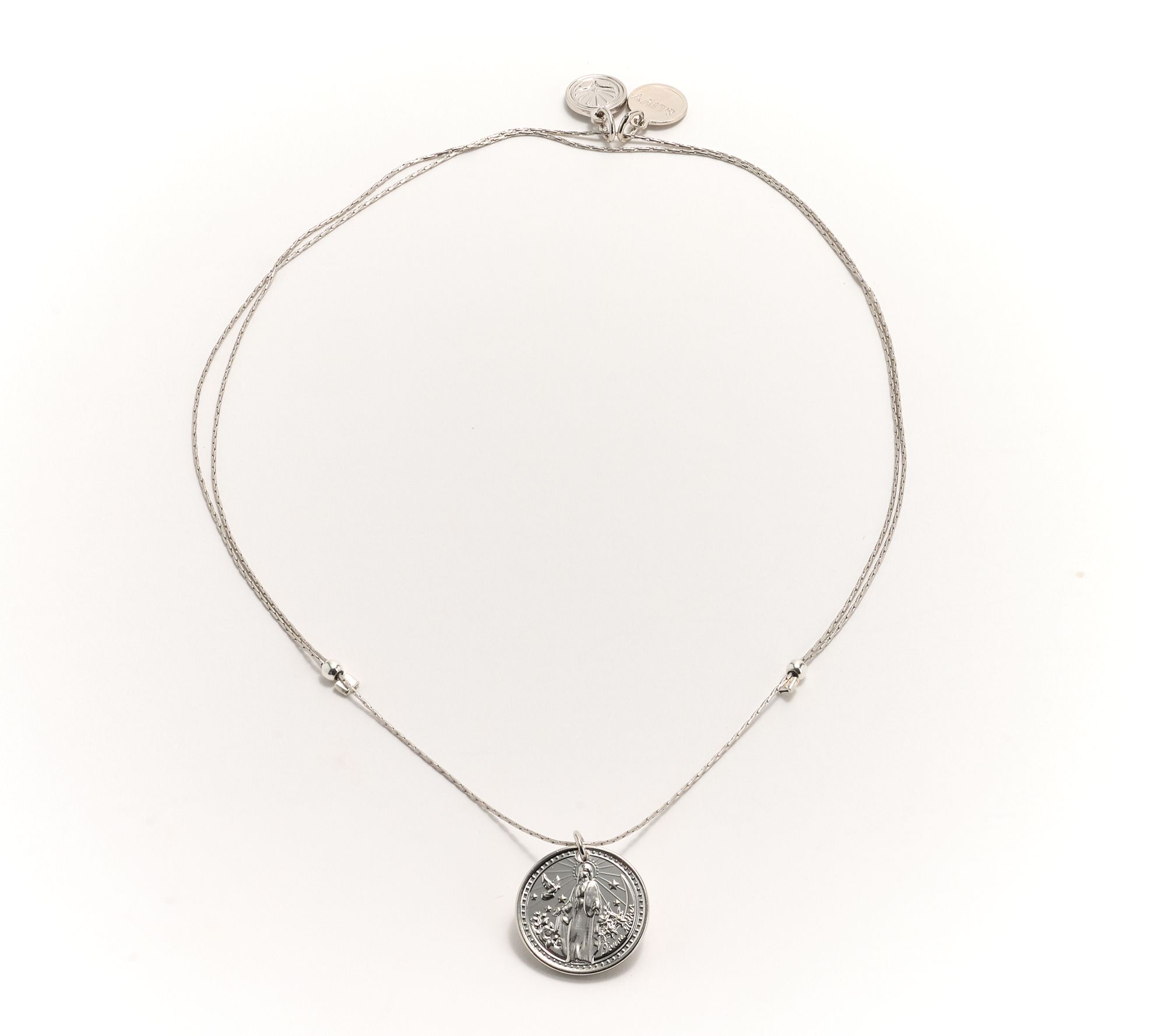 Divinely Guided by Theresa Caputo Saint Michael & Mary Necklace,Slvrtn