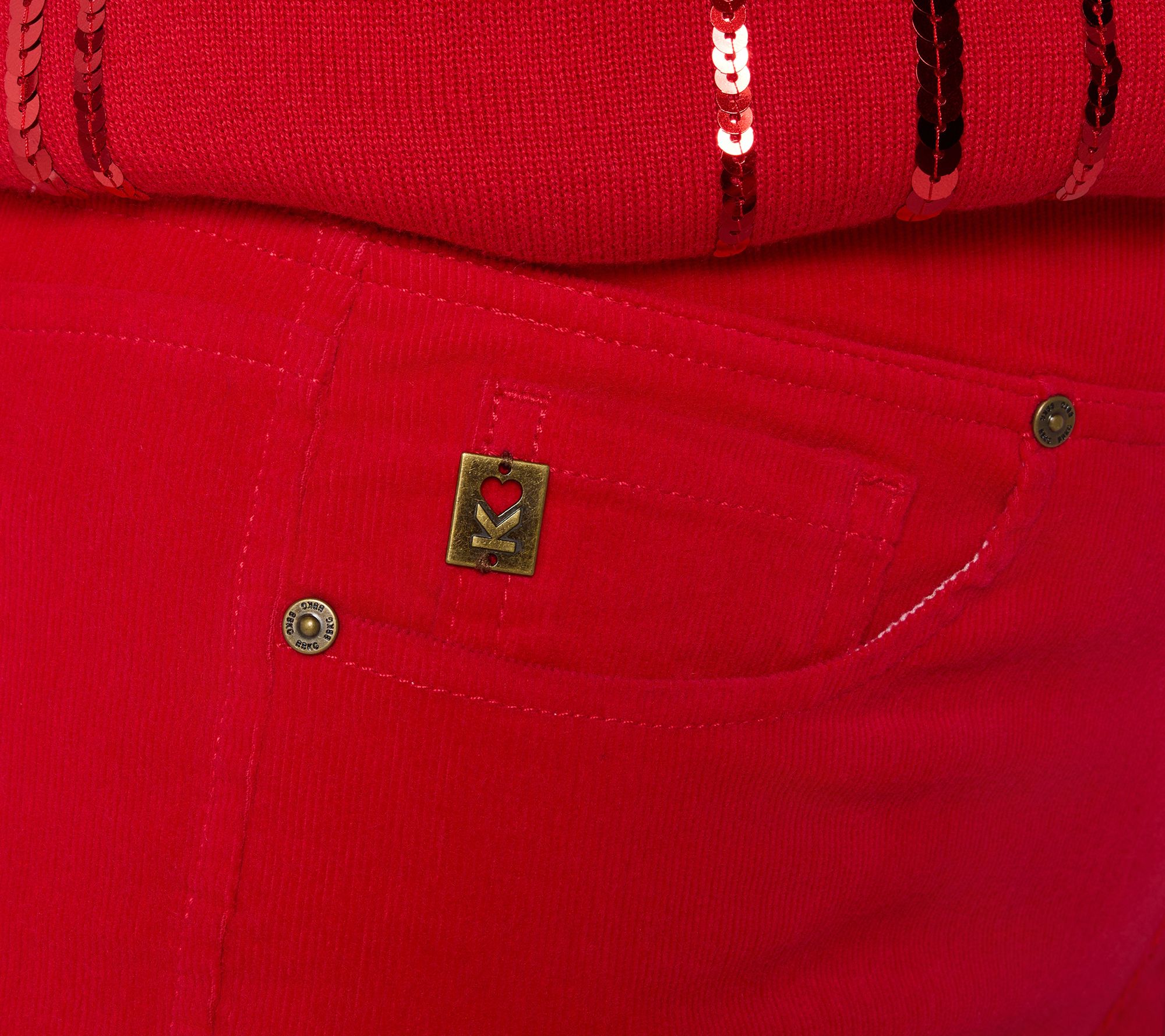 Belle by Kim Gravel Petite TripleLuxe Corduroy Straight Pant