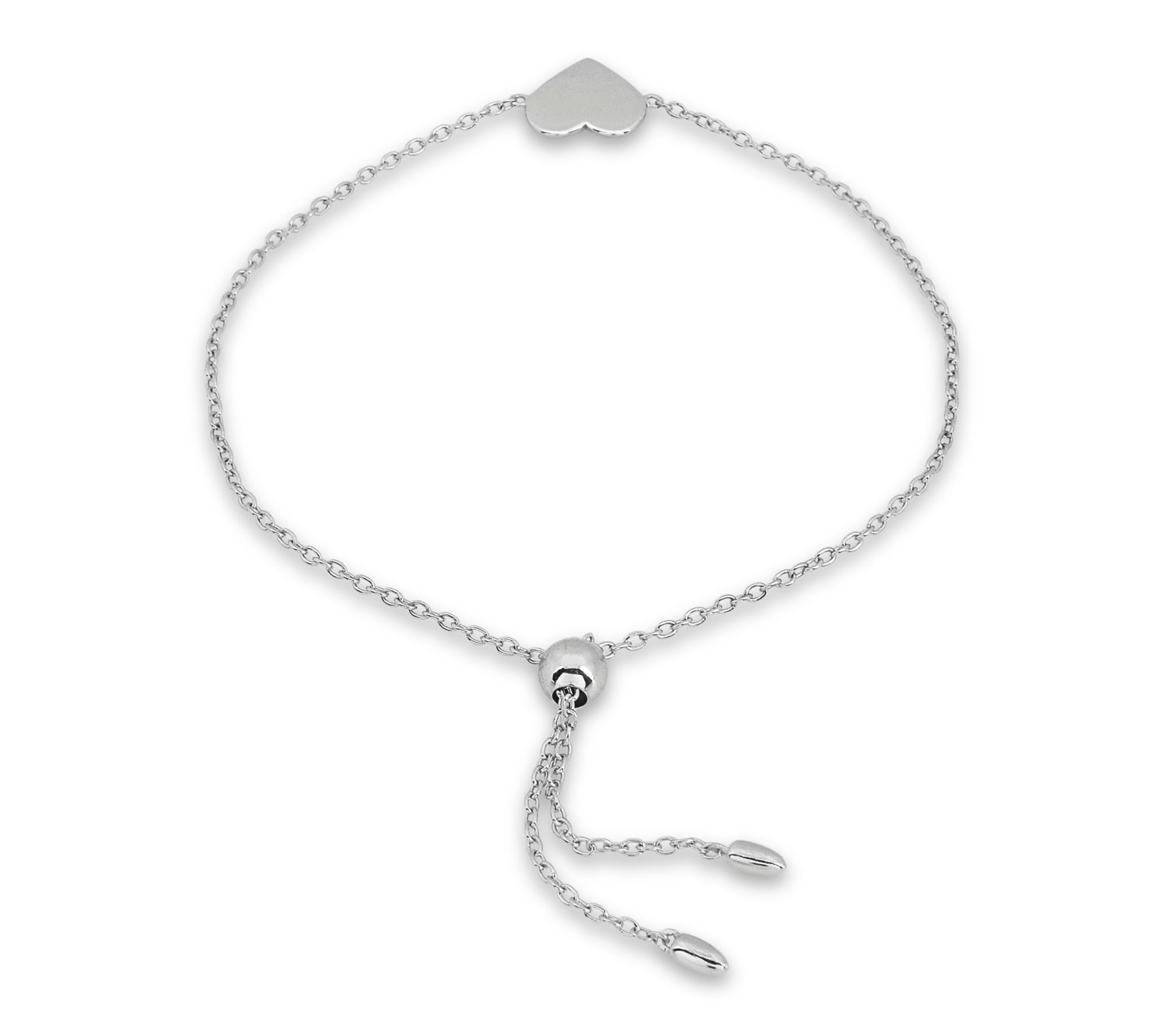 Sterling Silver Heart Station Bracelet
