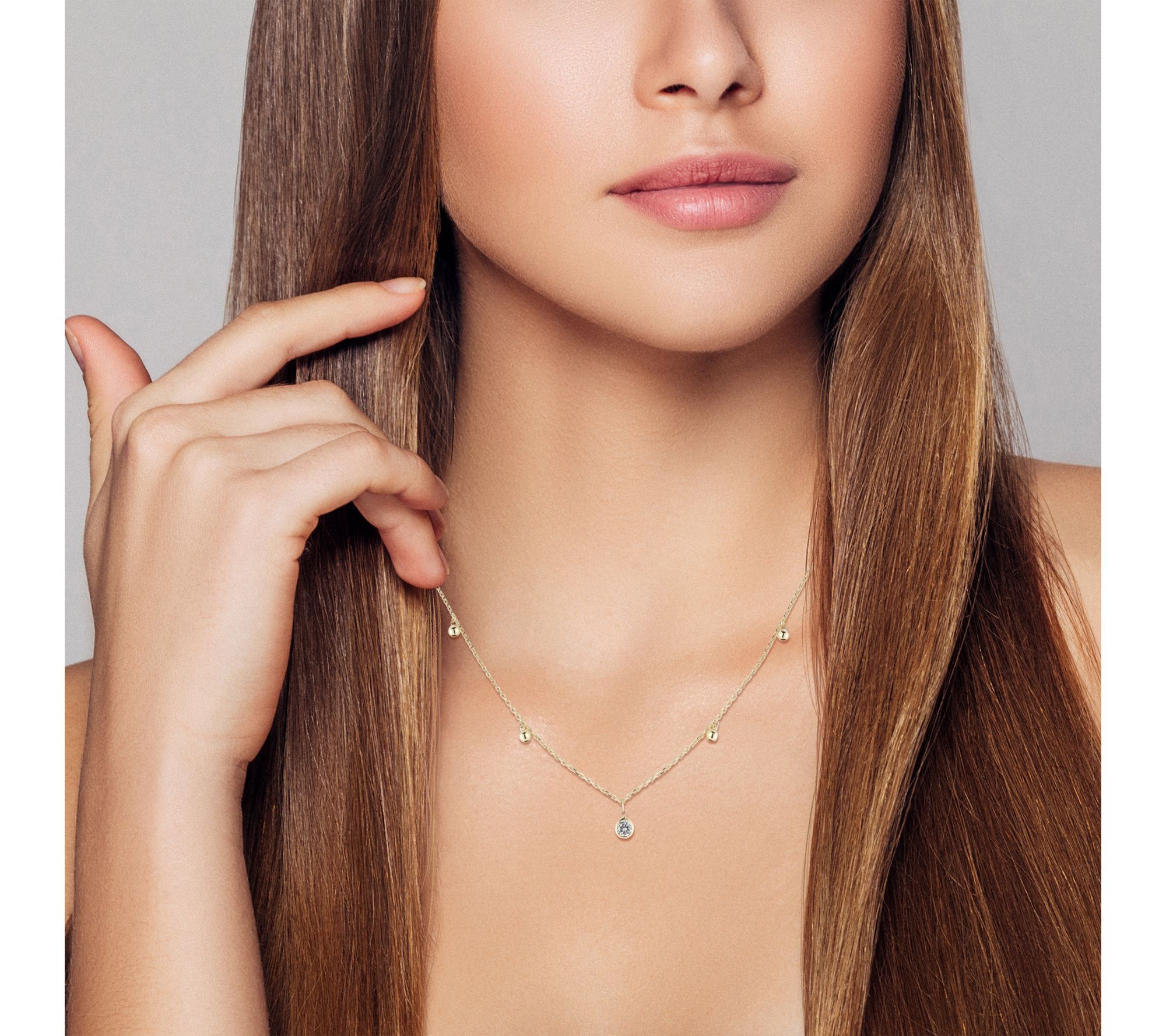 Sterlina Silver Ball Charm Choker Necklace, Sterling