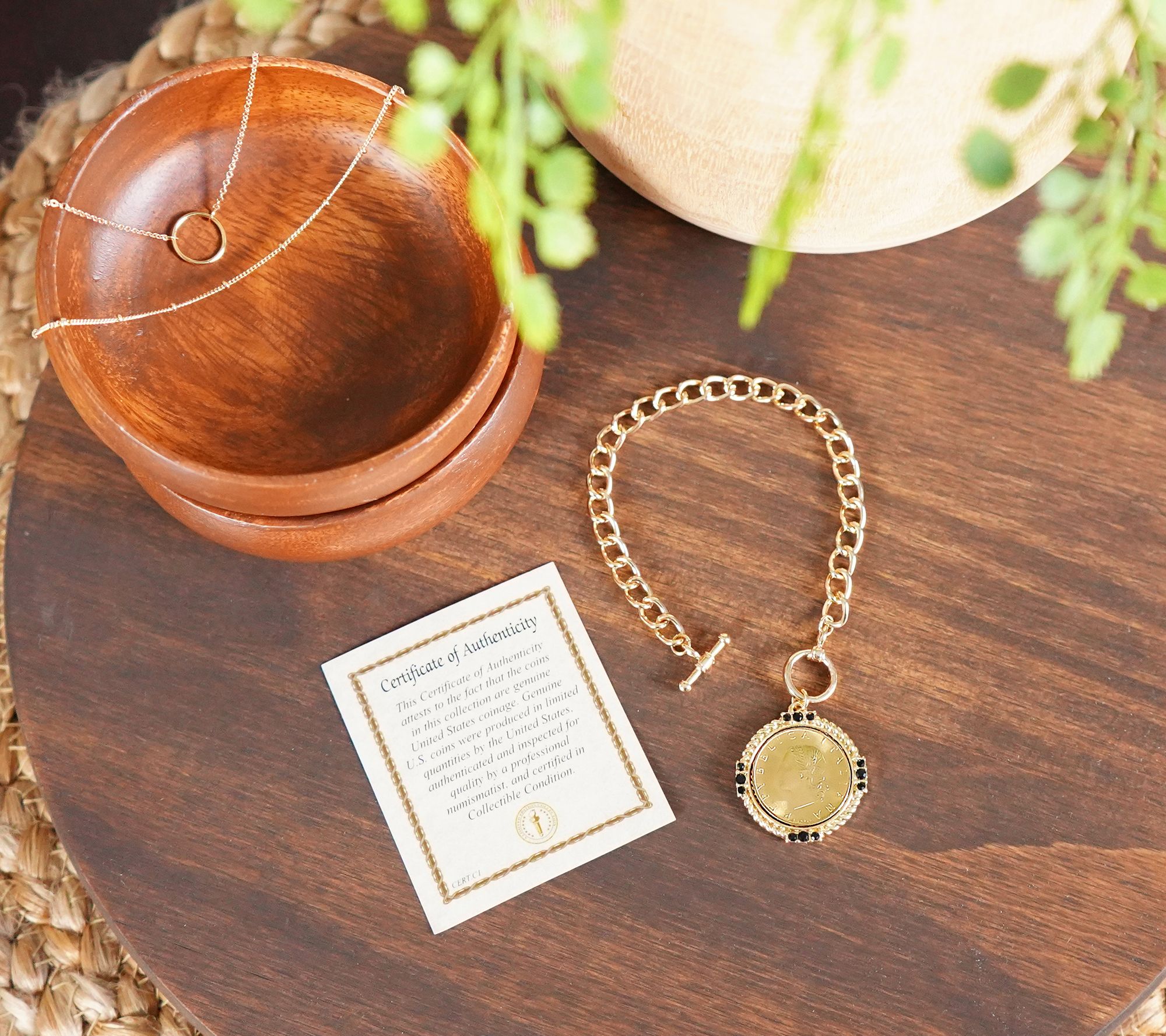 American Coin Italian 20 Lira Coin Toggle Bracelet