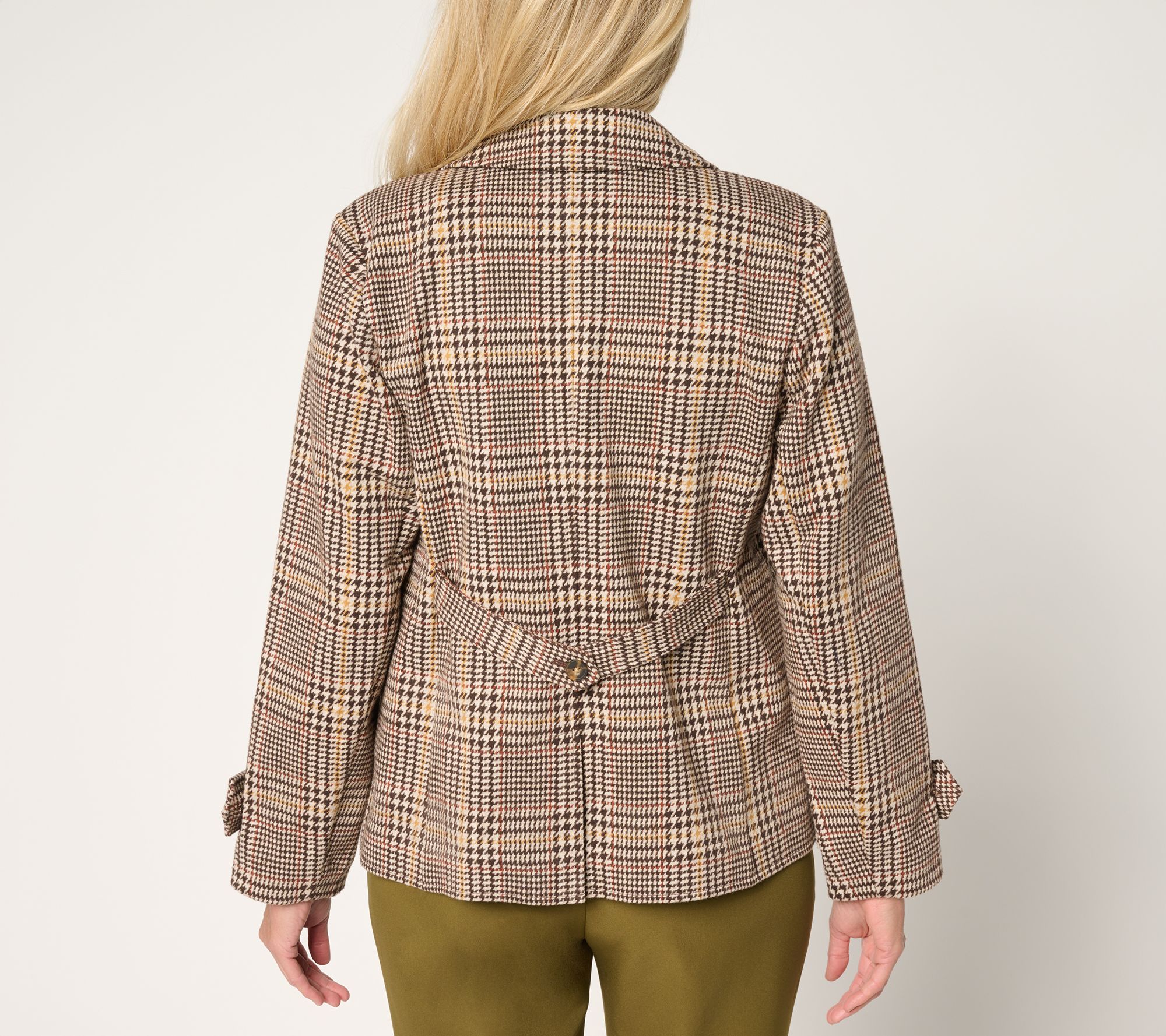 Joan Rivers Knit Glen Plaid Collared Jacket