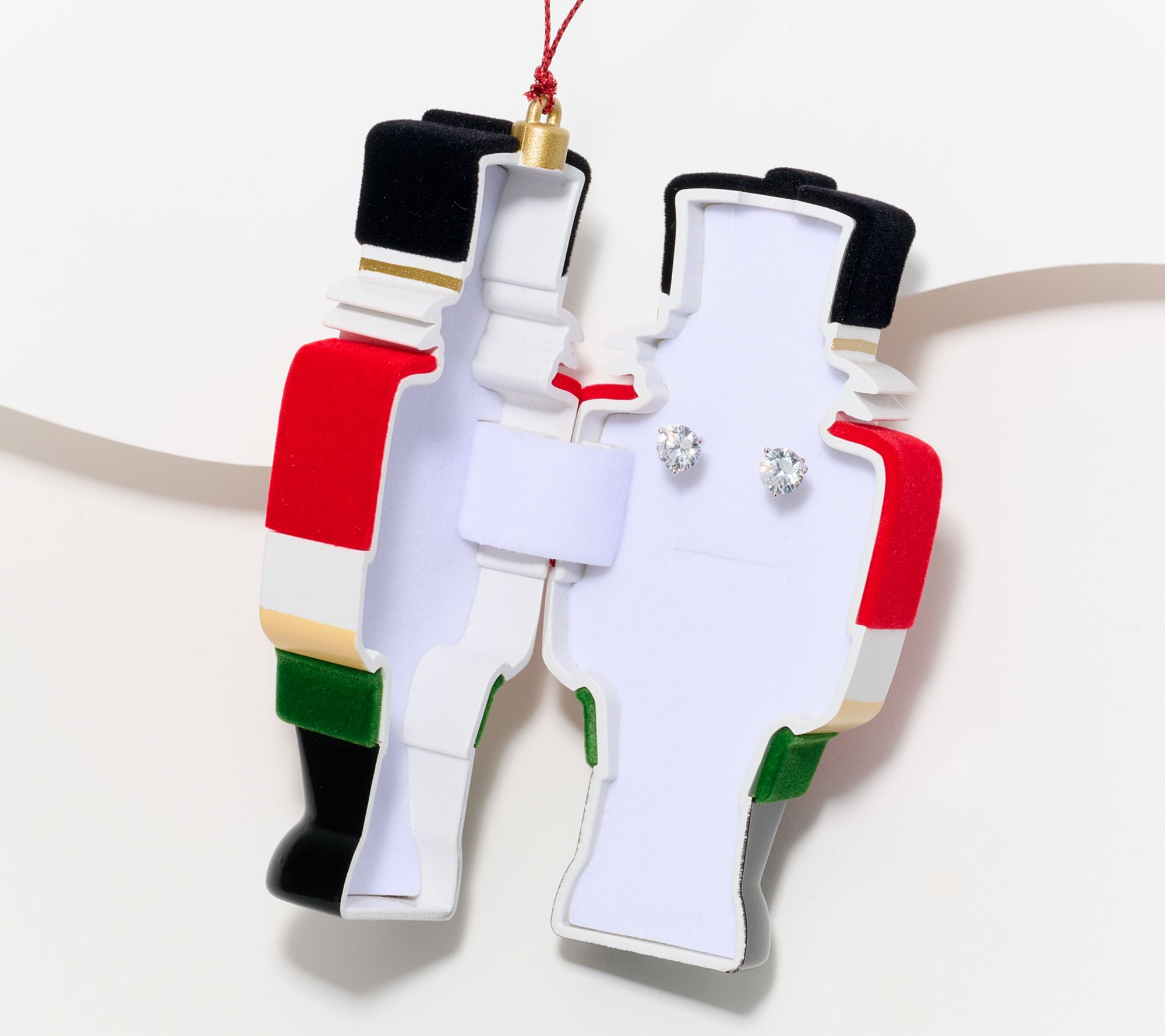 Diamonique Round 3-Prong Stud Earrings with Nutcracker Gift Box, Sterl