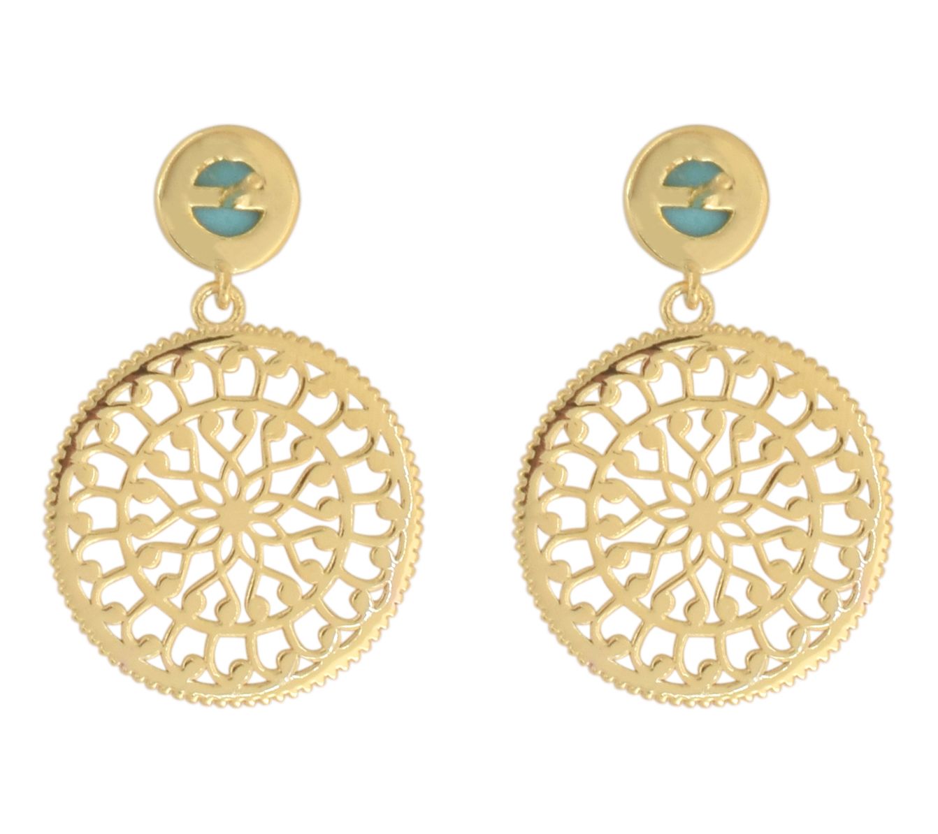 Artisan Crafted 14K Gold Plated Turquoise DropEarrings