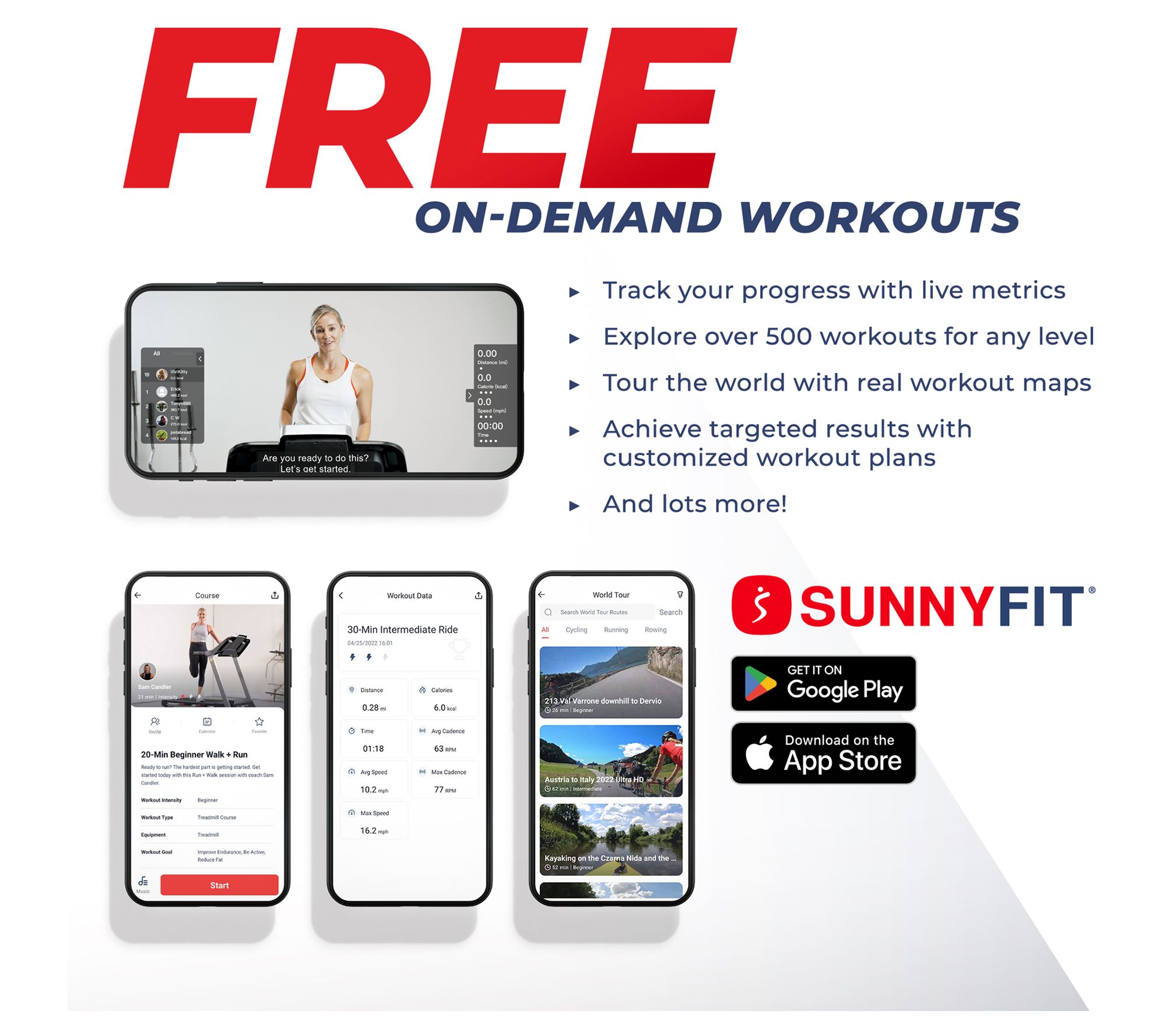 Sunny Health Fitness Astra Smart Brushless Treadmill