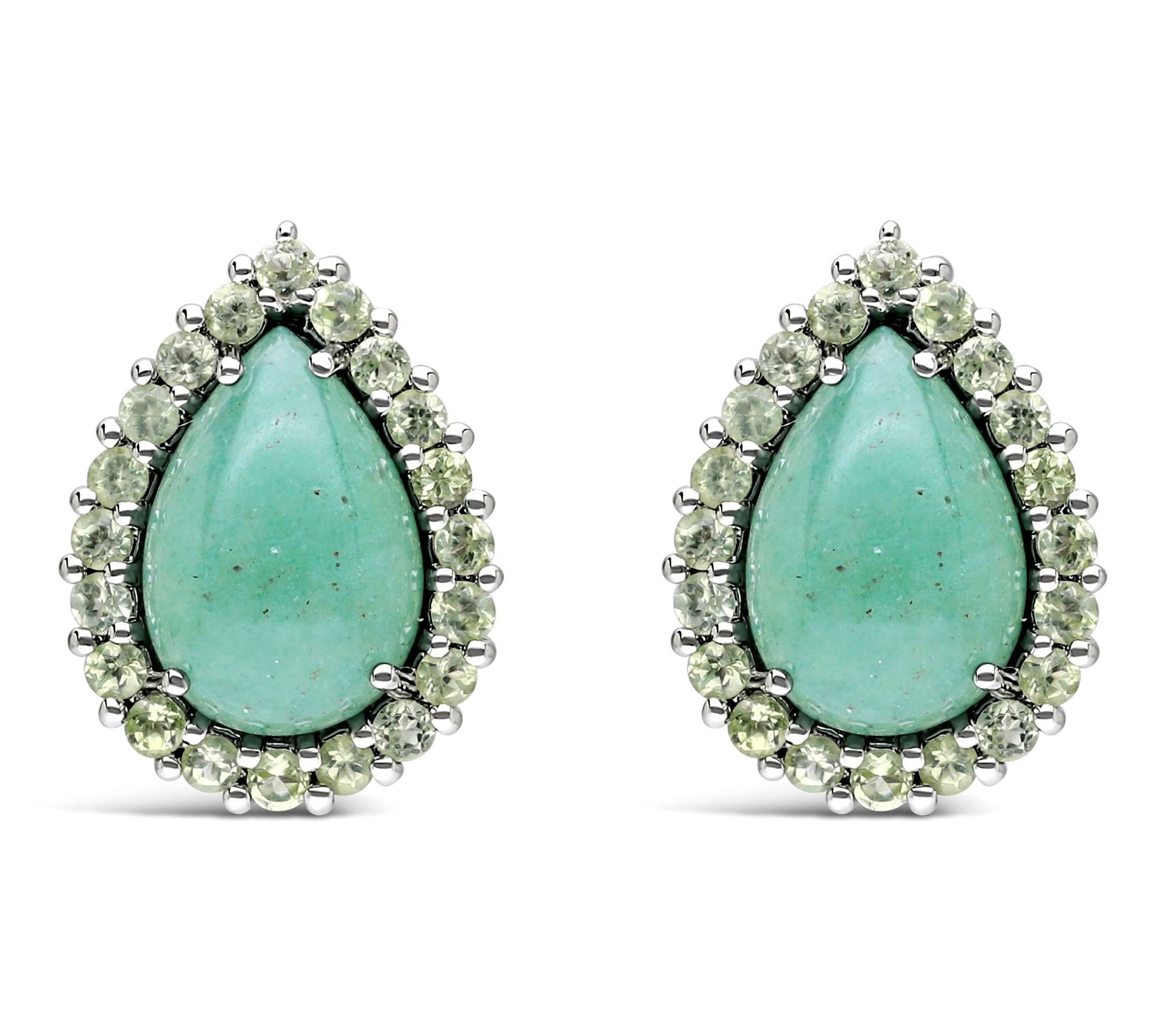 Ariva Sterling Silver Aventurine & Peridot Delphine Earrings