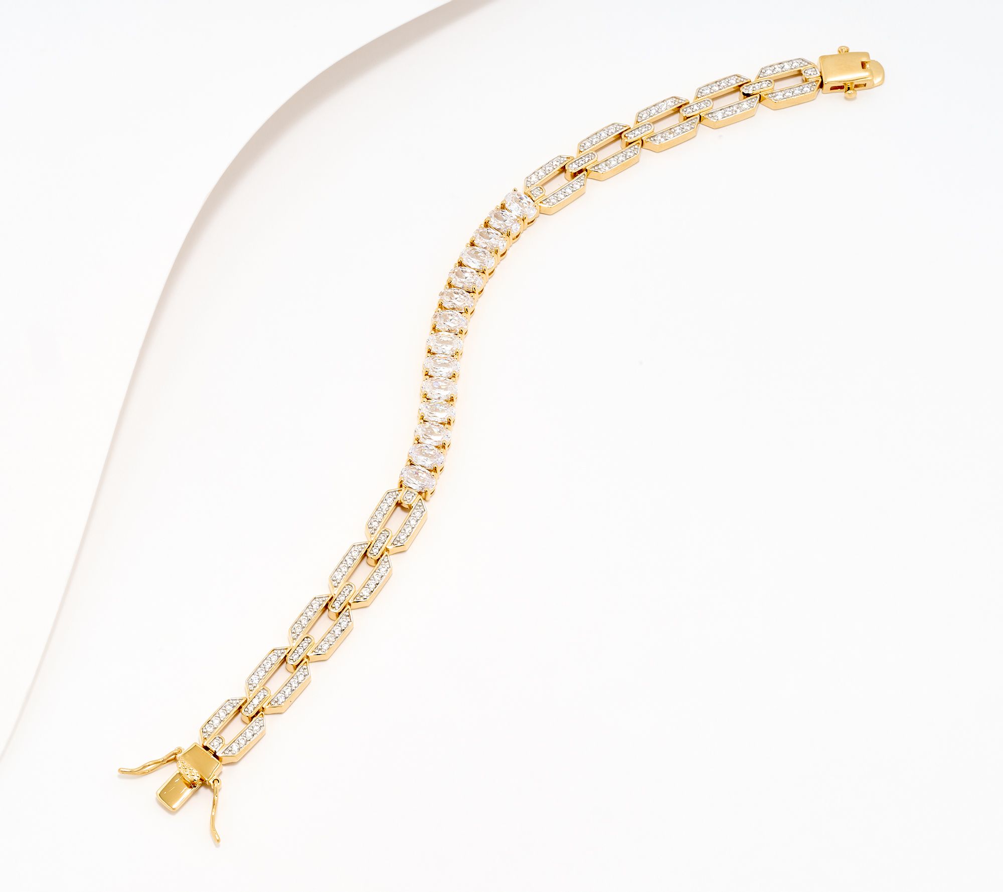 Diamonique x Jennifer Miller Half Chain Tennis Bracelet, Sterl