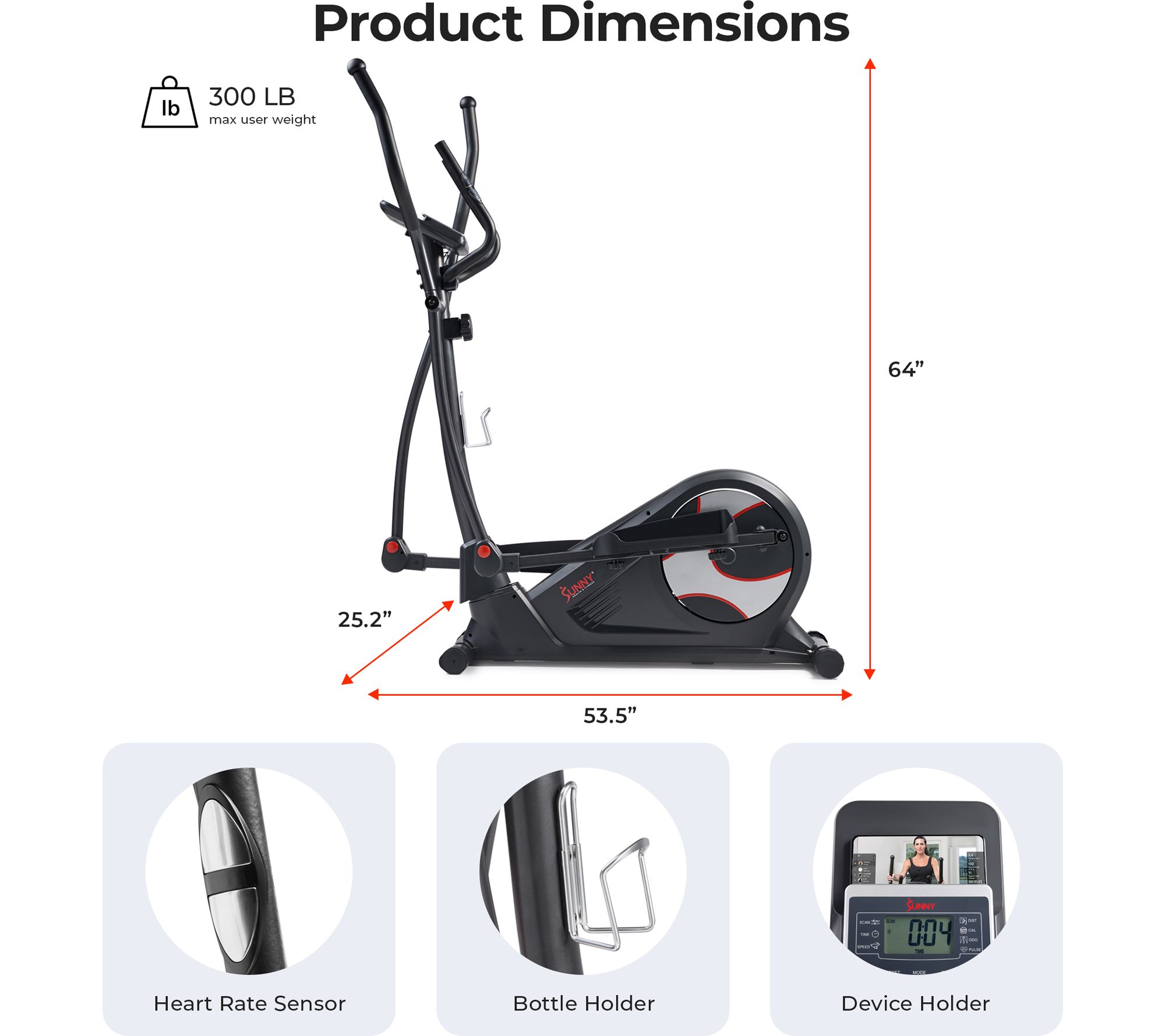 Sunny Pro Smart Magnetic Elliptical Trainer