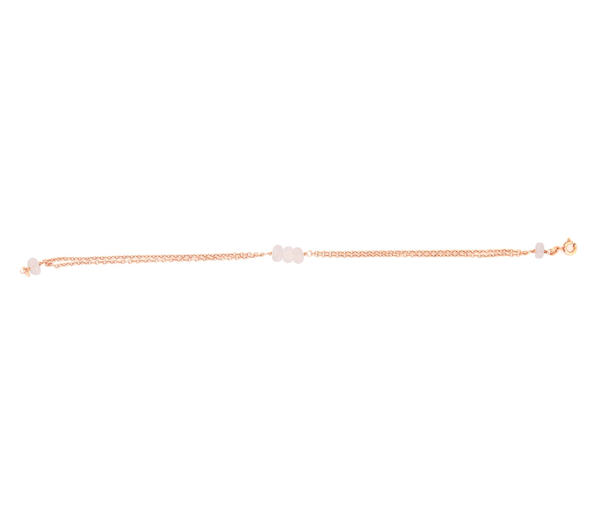 14K Rose Gold Plated Rainbow Moonstone Bracelet