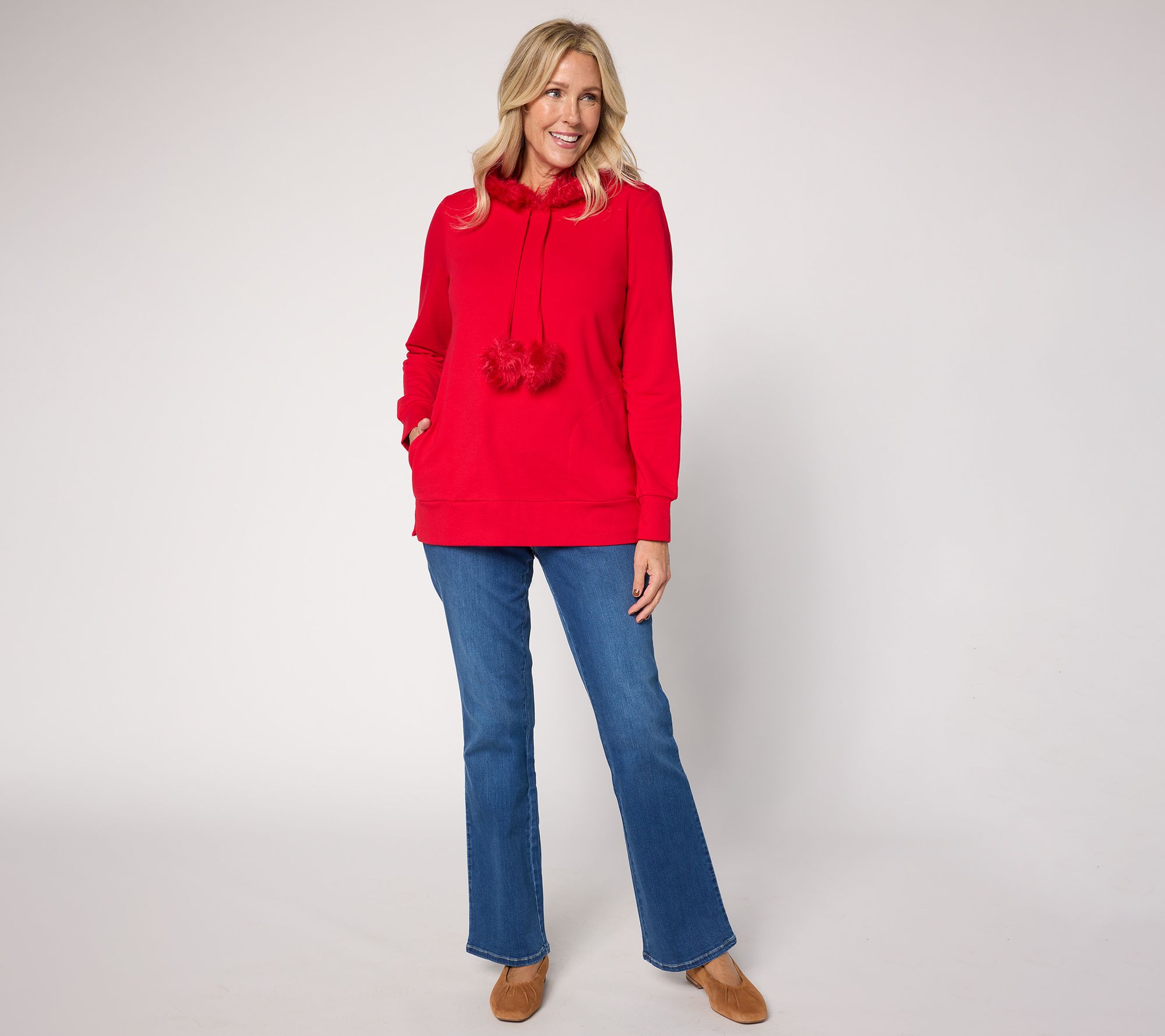 Belle by Kim Gravel Faux Fur Trimmed Hoodie