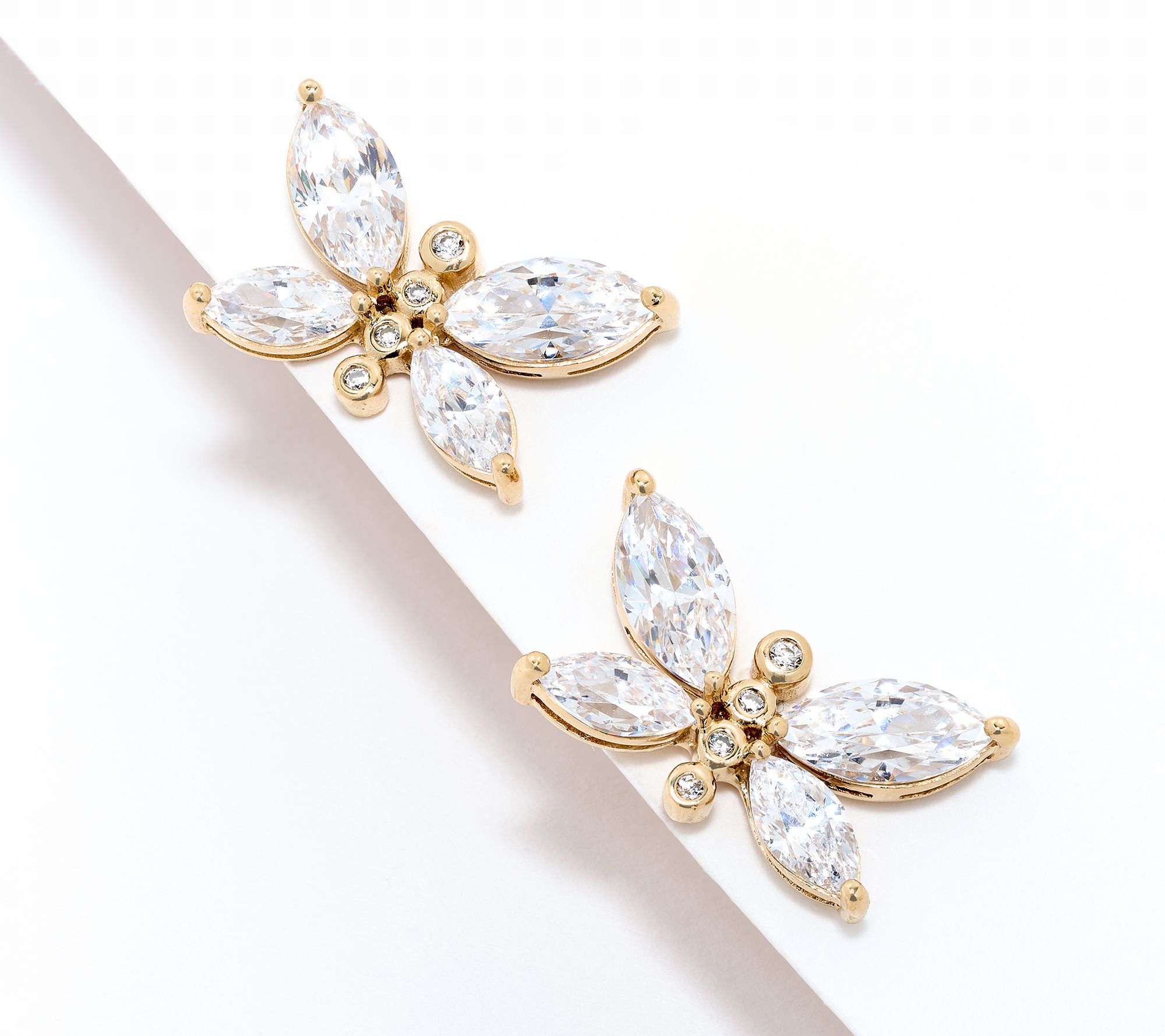 Diamonique x Lulu Frost Butterfly Stud Earrings, Sterling Silver