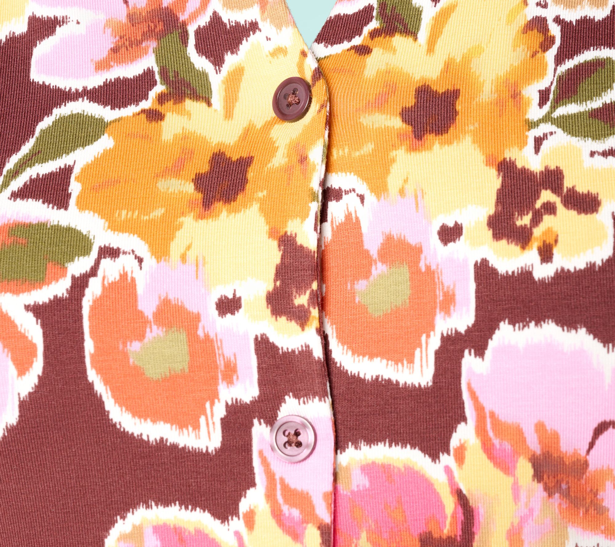 Denim & Co. Printed Favorite Jersey V-Neck Top