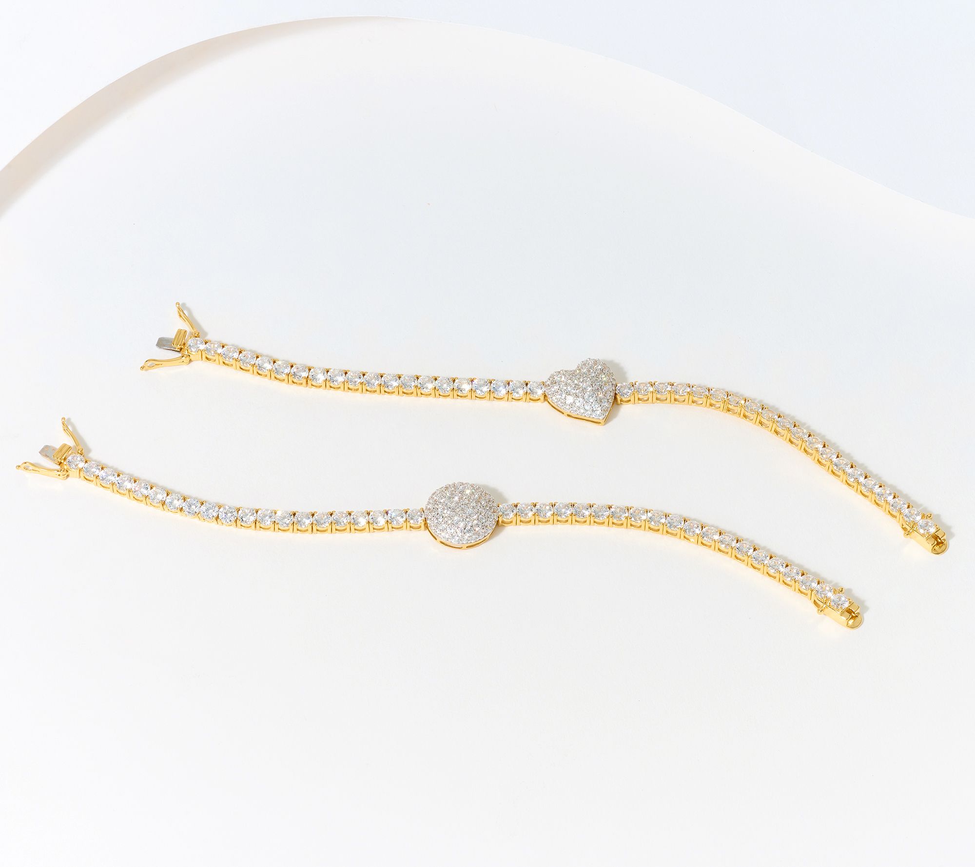 Diamonique x Jennifer Miller Tennis Bracelet, 14K Gold Plated