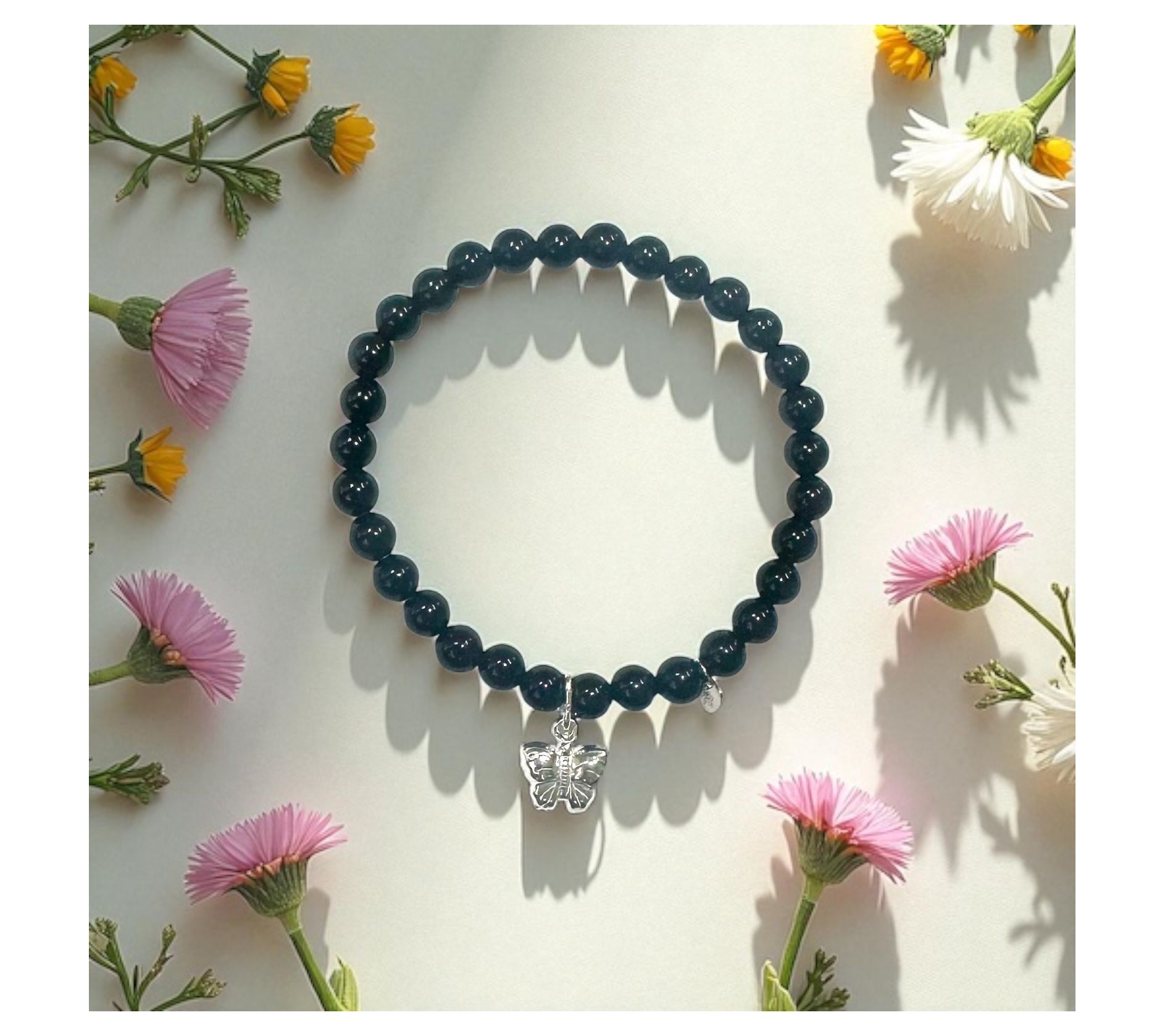 Alkeme Sterling Silver Onyx Charm Bracelet