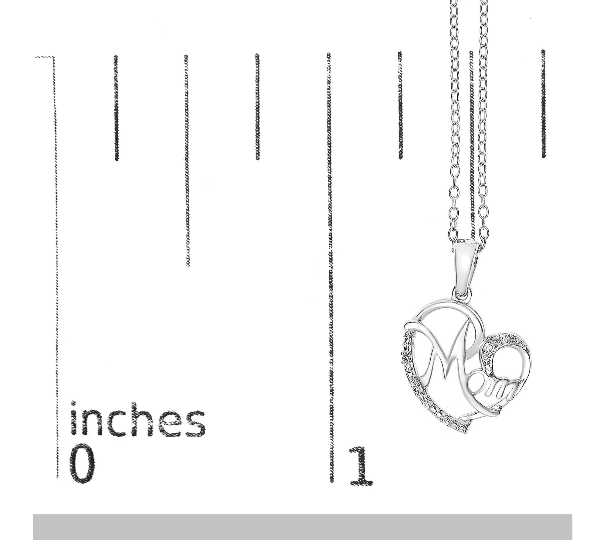 Haus of Brilliance Diamond Mom Heart Necklace,Sterling