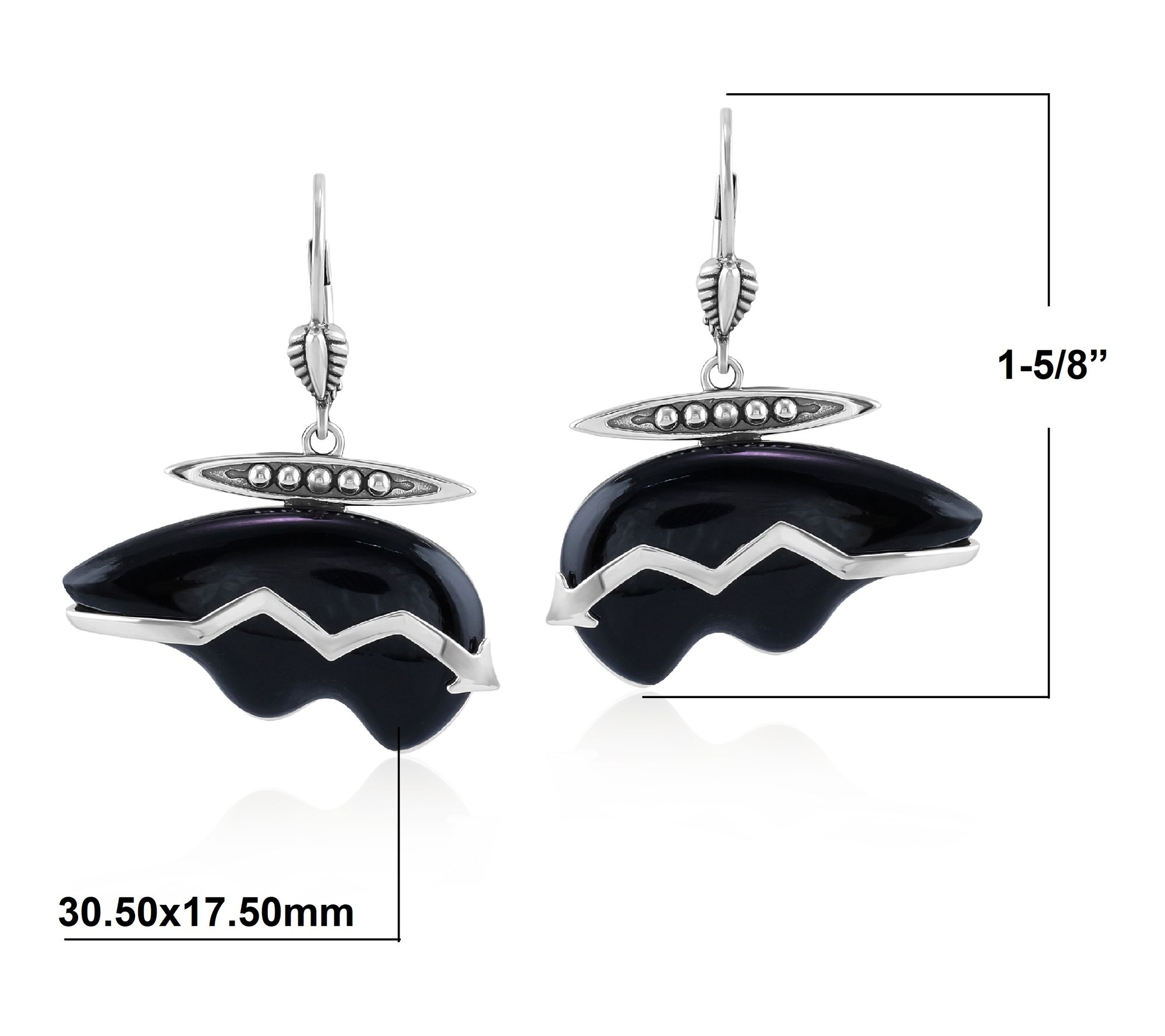 American West Sterling Silver Gemstone Bear Dangle Earrings