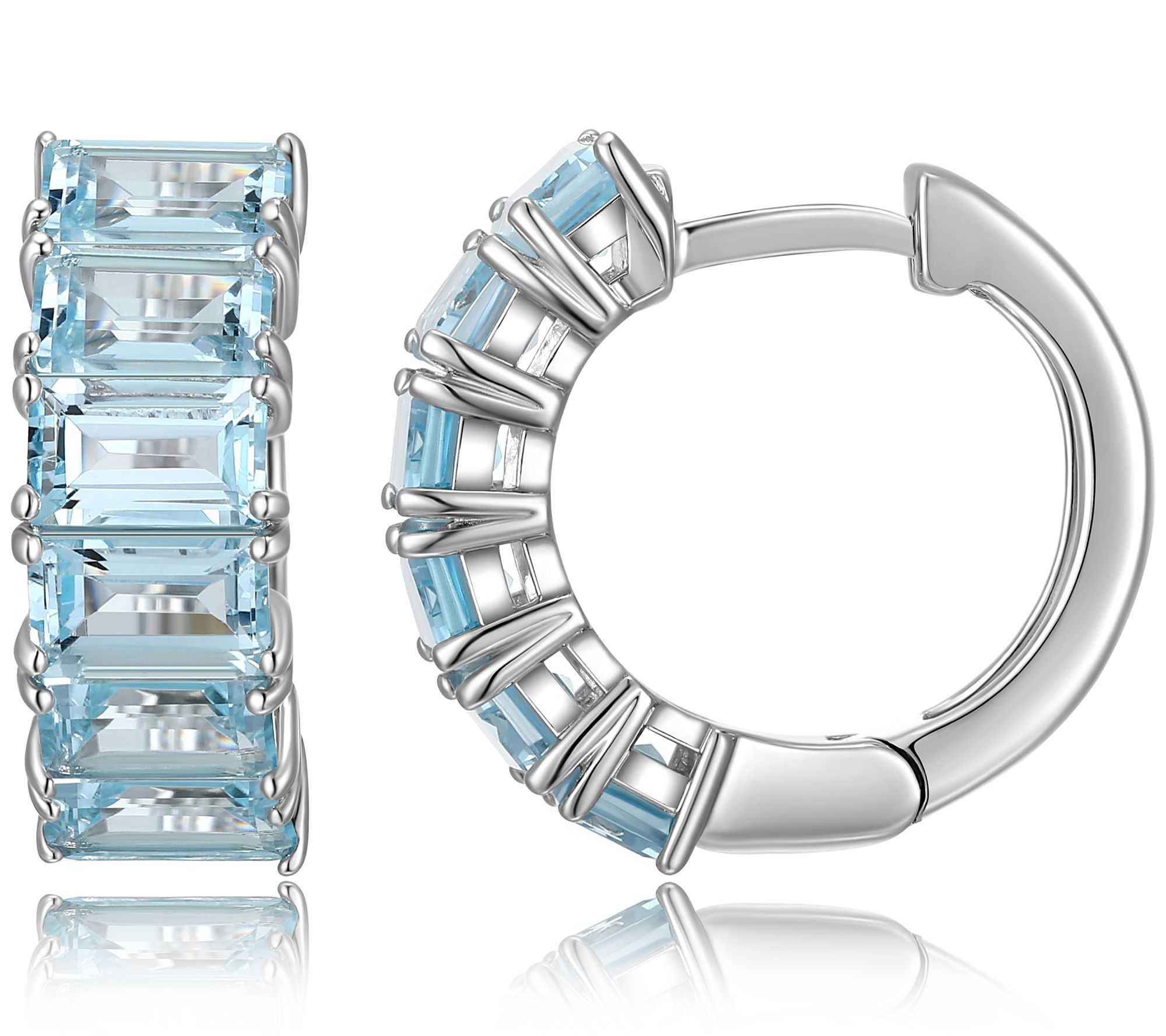 Affinity Gems Sky Blue Topaz Hoop Earrings, Sterling Silver