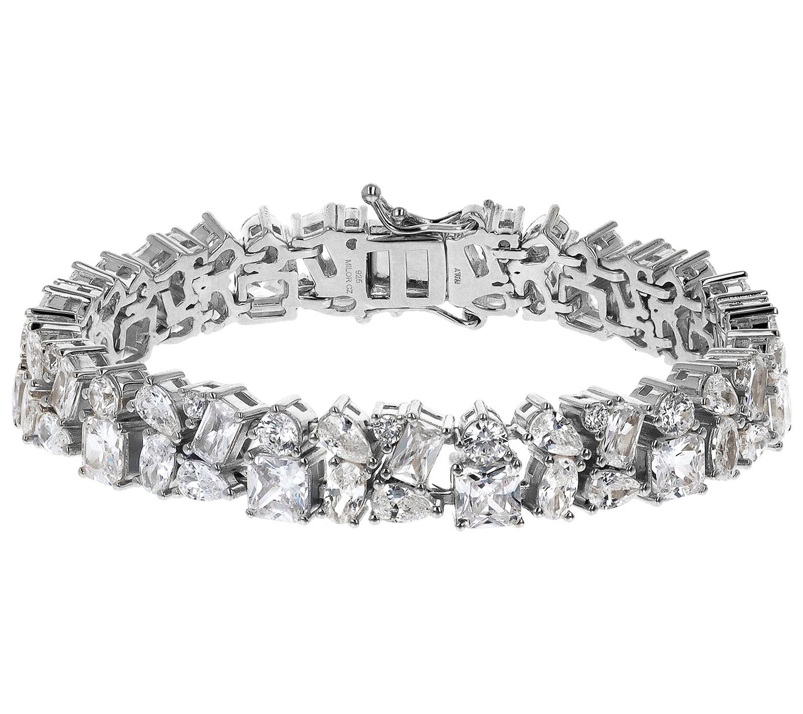 Diamonique 20.75 cttw Statement Bracelet, Sterling Silver