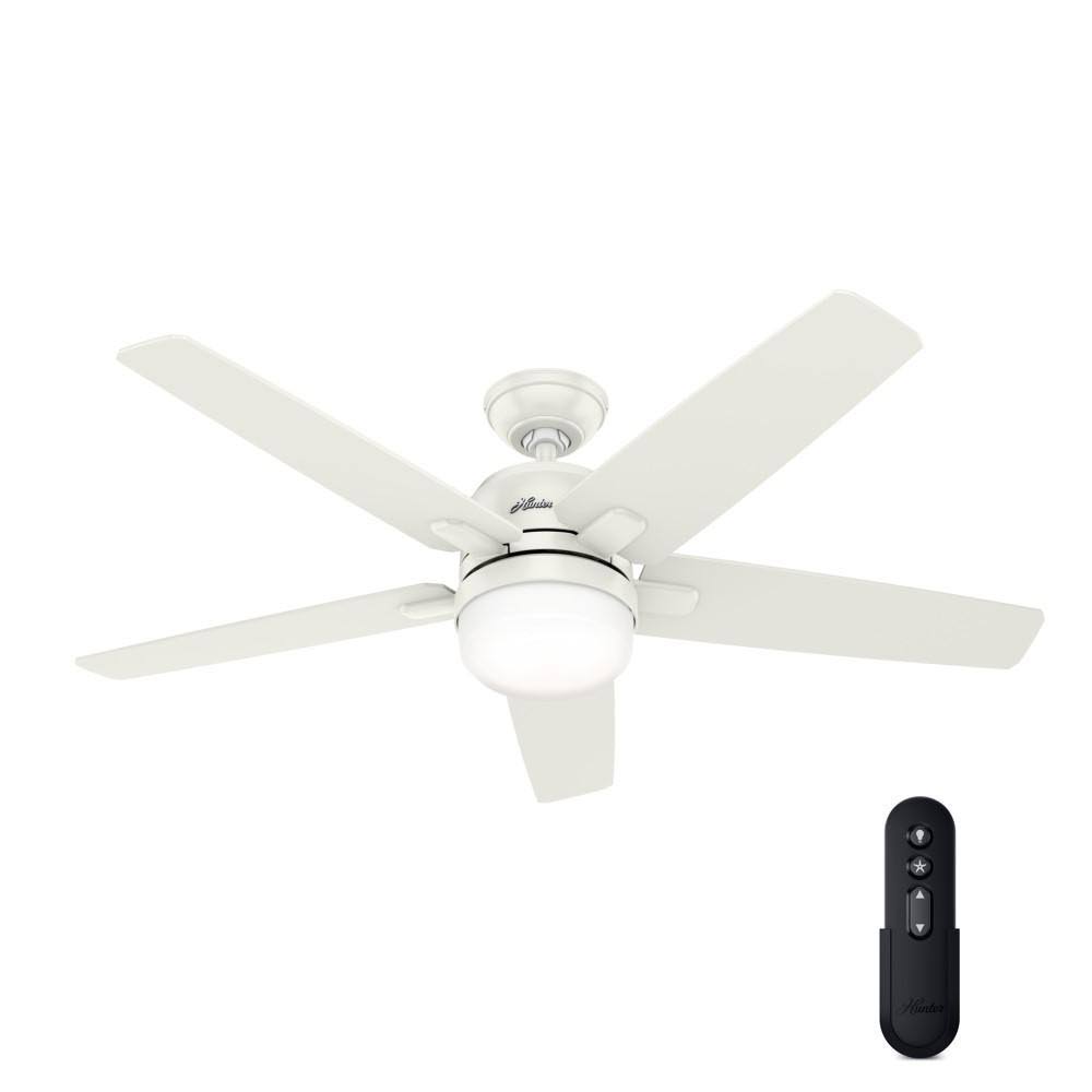 Hunter Cavera II 52 in. Indoor Fresh White WiFi-Enabled Smart Ceiling Fan with Light Kit and Remote 50477
